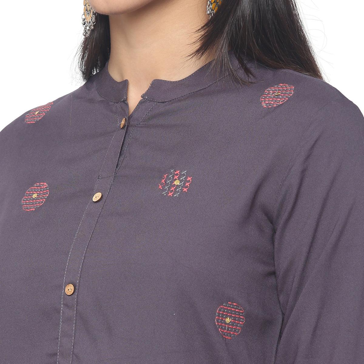 Brown Casual Wear Printed Rayon Kurti - Peachmode