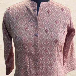 Capricious Light Peach Colored Casual Wear Printed Cotton Kurti - Peachmode