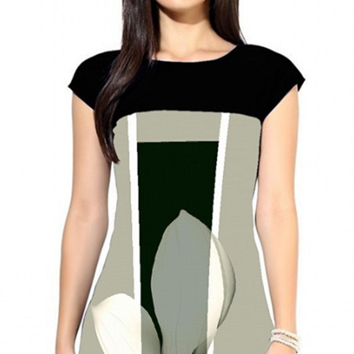 Captivating Light Gray Colored Casual Digital Printed Rayon Kurti - Peachmode