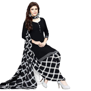 Casual Wear Printed Crepe Dress Material - Pack Of 3 - Peachmode