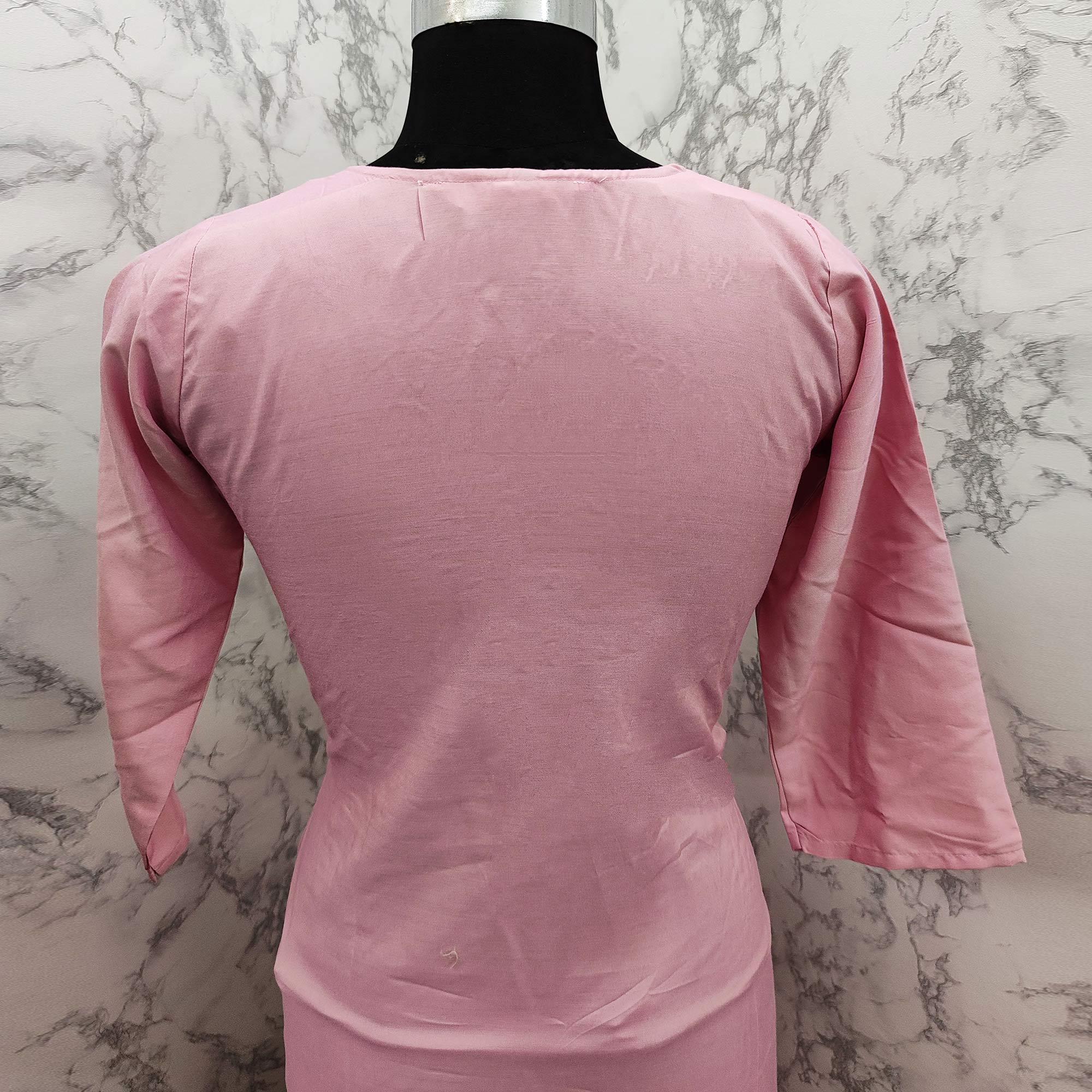 Charming Pink Colored Casual Wear Printed Cotton Kurti - Palazzo Set - Peachmode