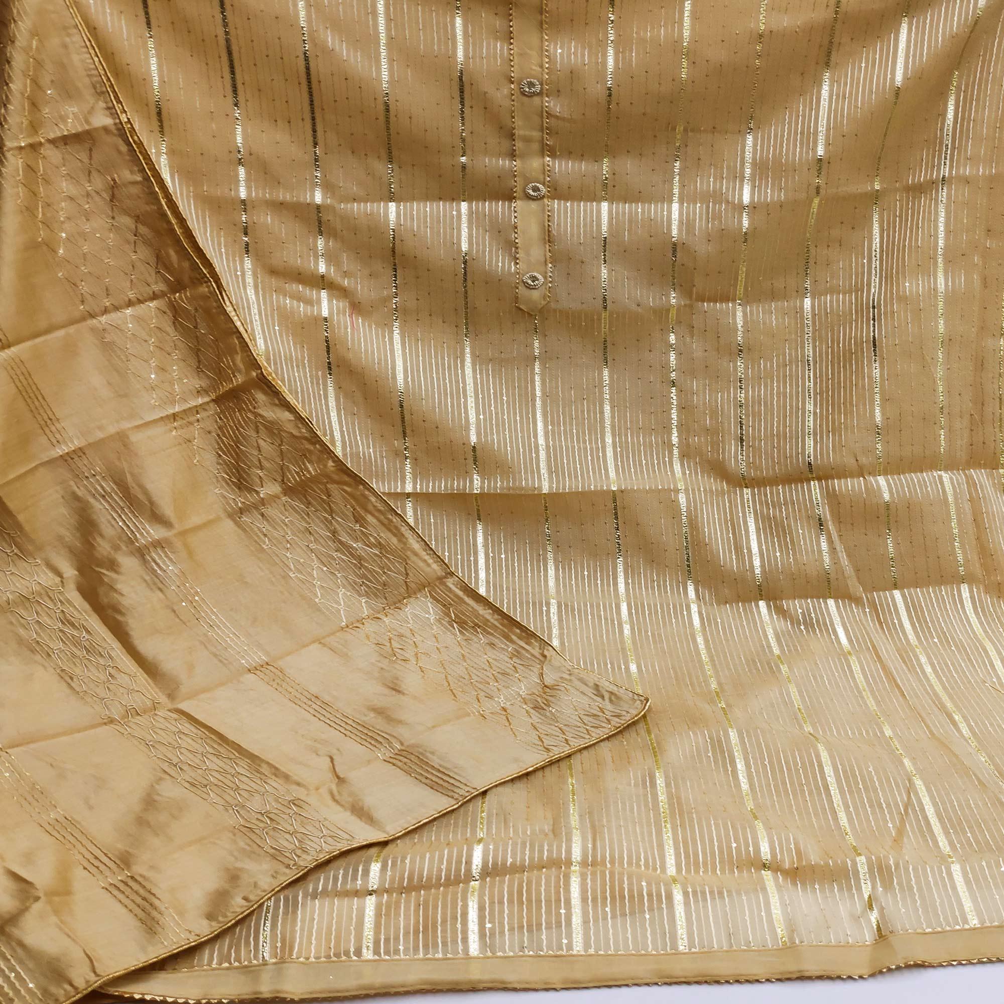 Chikoo Festive Wear Sequence Embroidered Modal Dress Material - Peachmode