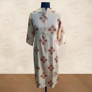 Classy Pastel Yellow Colored Casual Wear Printed Cotton Kurti - Peachmode