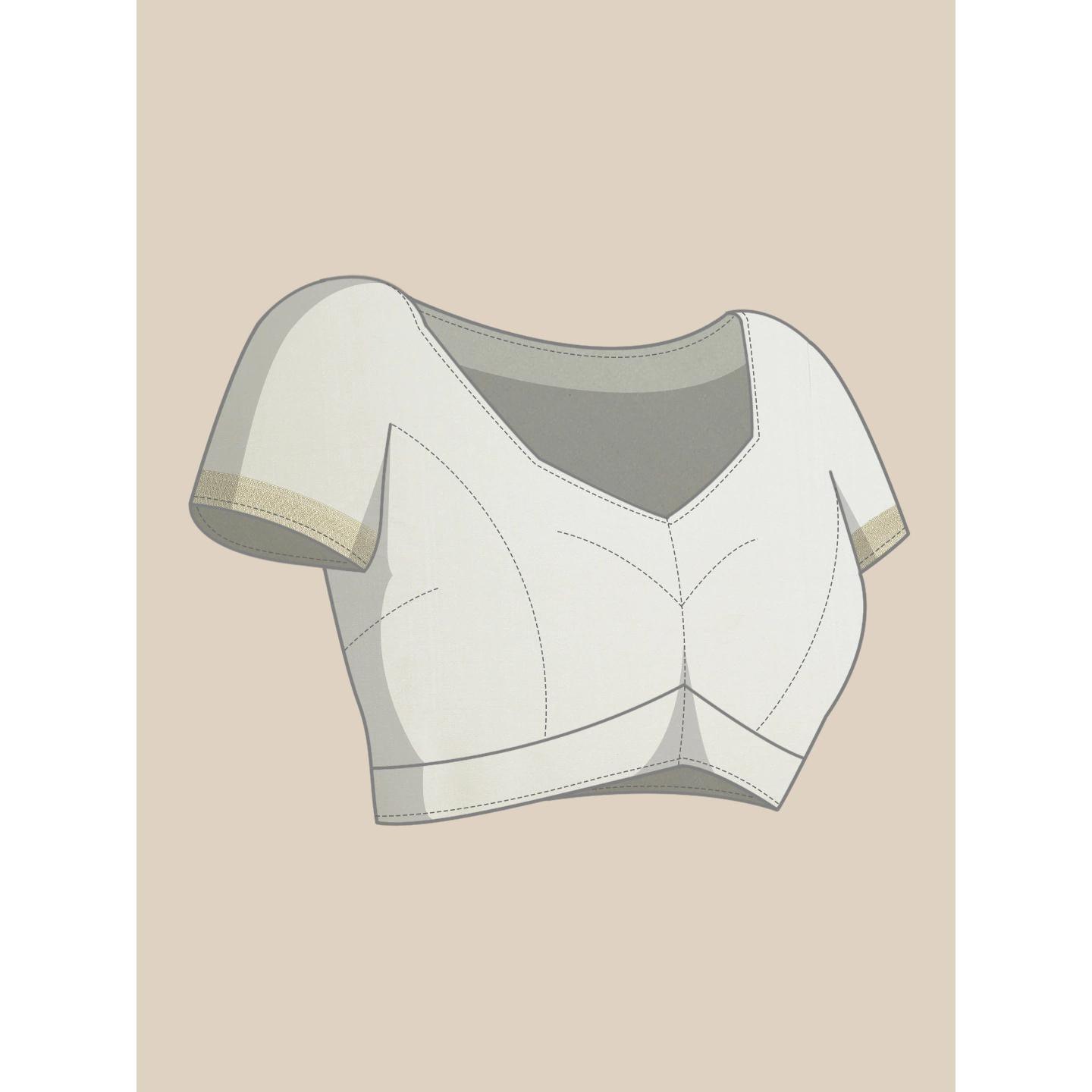 Cream Festive Wear Woven Kanjivaram Silk Saree - Peachmode