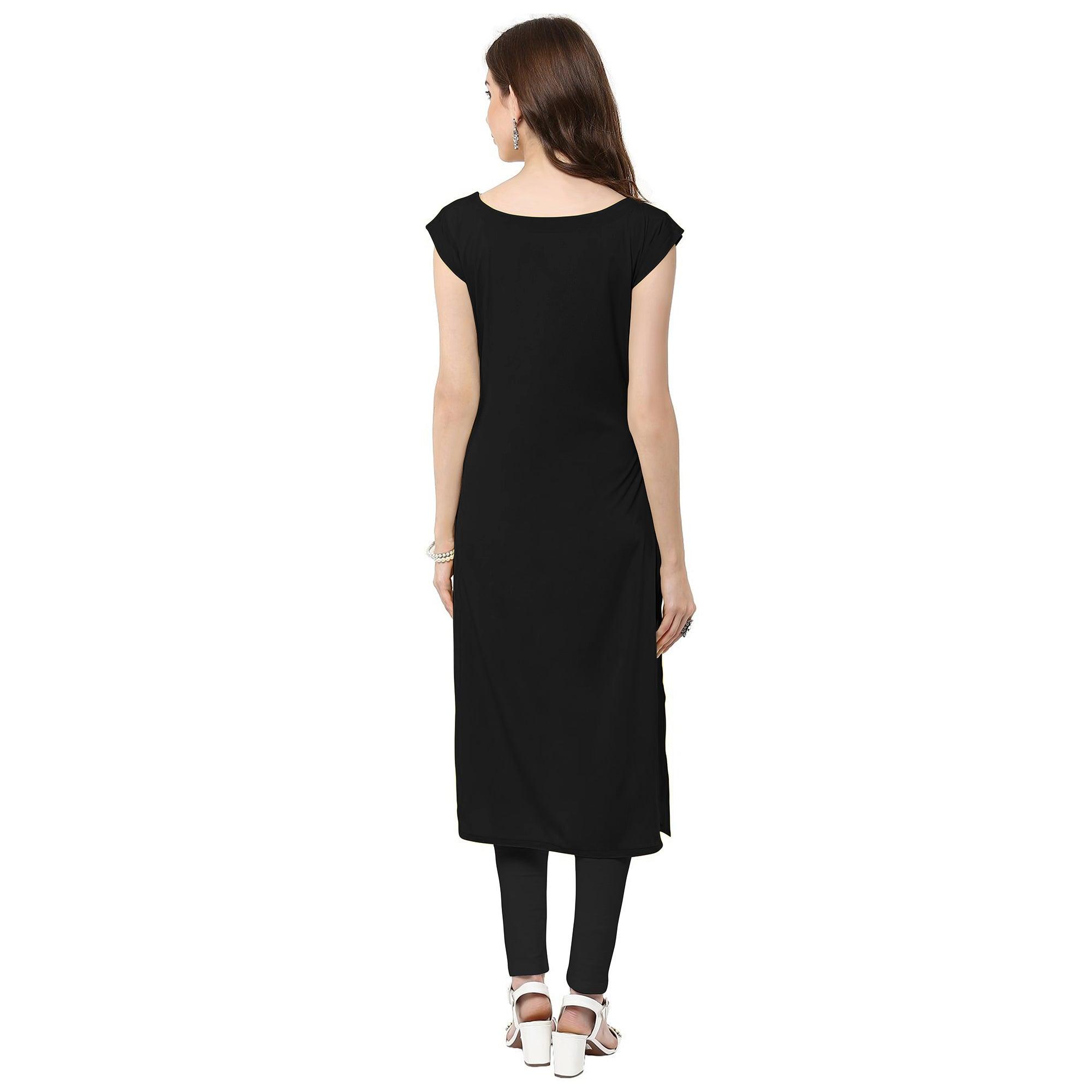 Delightful Off White Colored Casual Printed Crepe Kurti - Peachmode