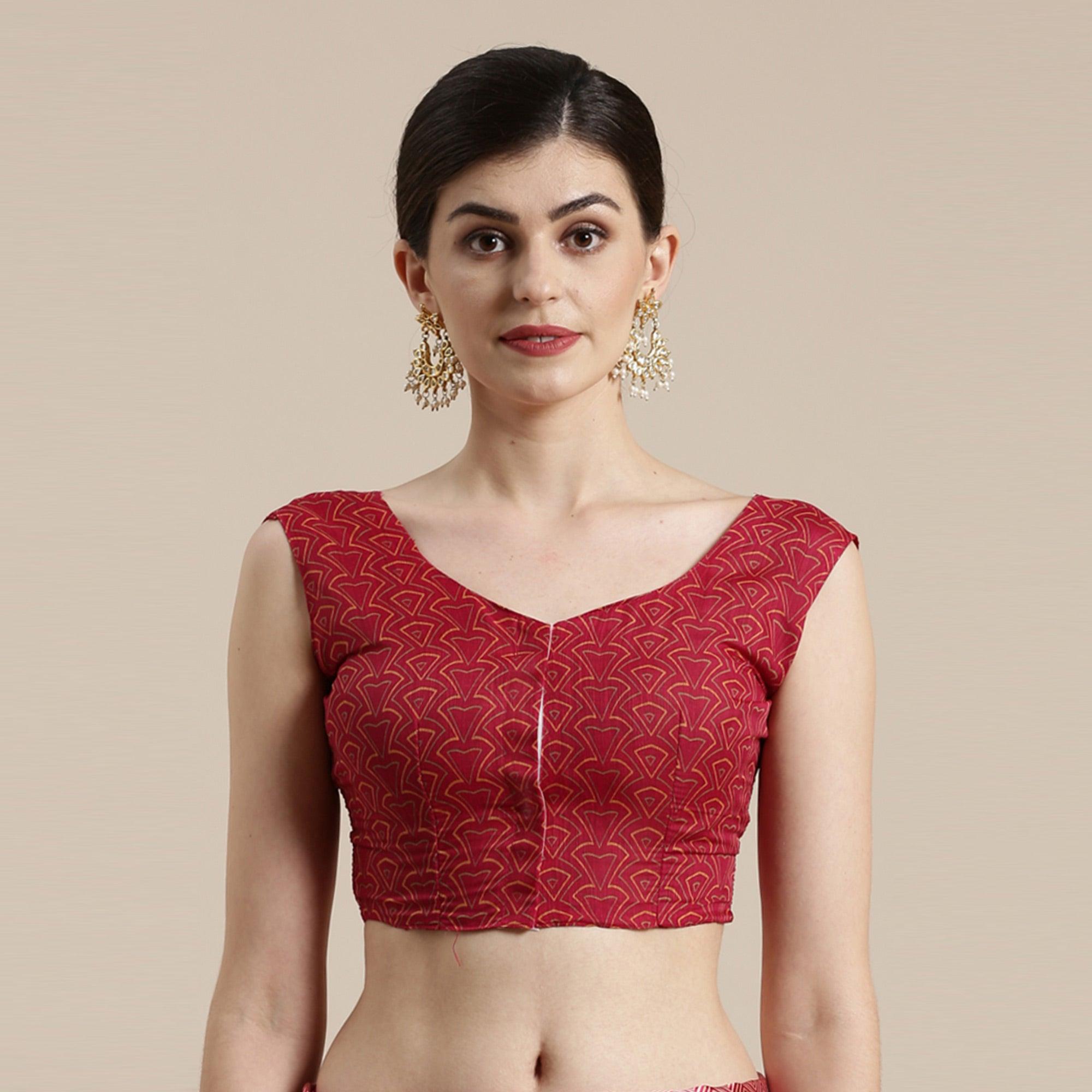 Delightful Red Colored Casual Wear Floral Printed Cotton Silk Saree - Peachmode