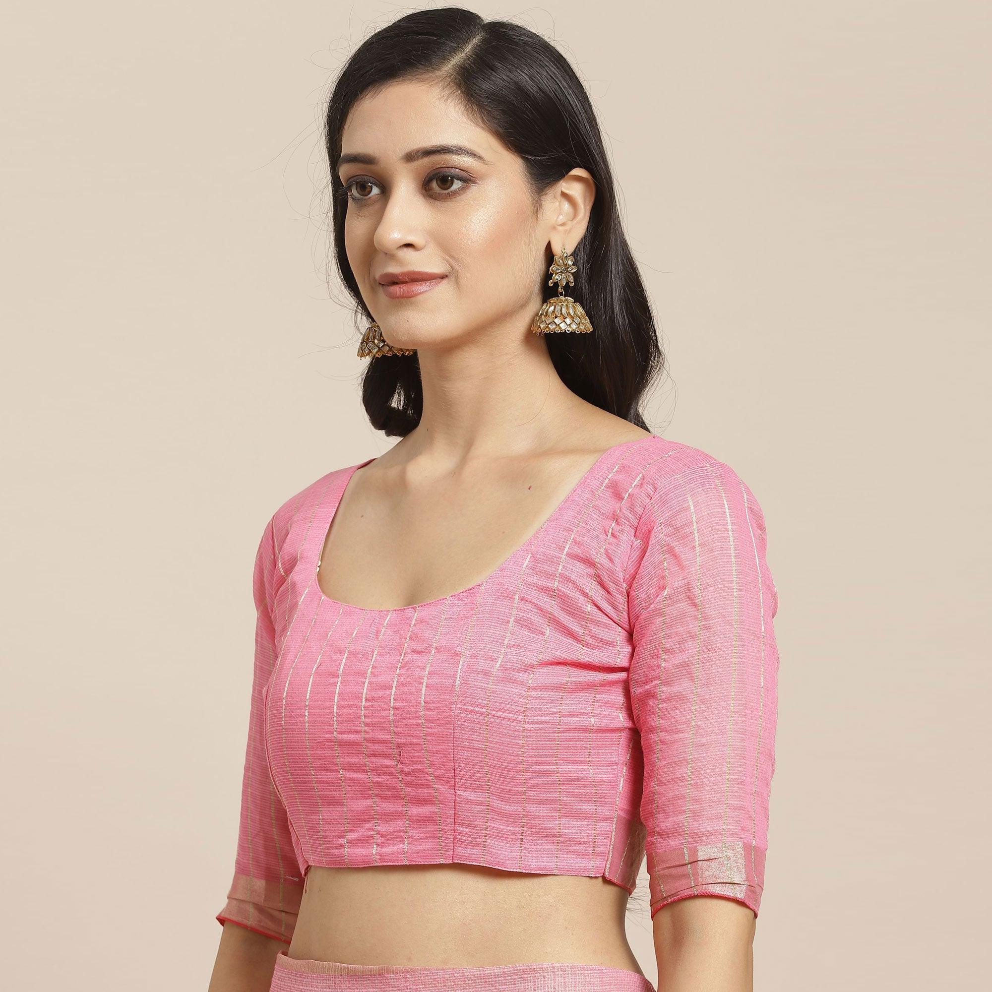 Demanding Pink Colored Casual Wear Embroidered Art Silk Saree - Peachmode