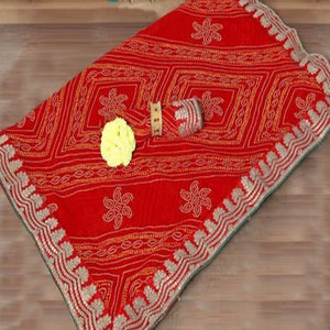 Demanding Red Coloured Casual Wear Printed Georgette Saree - Peachmode