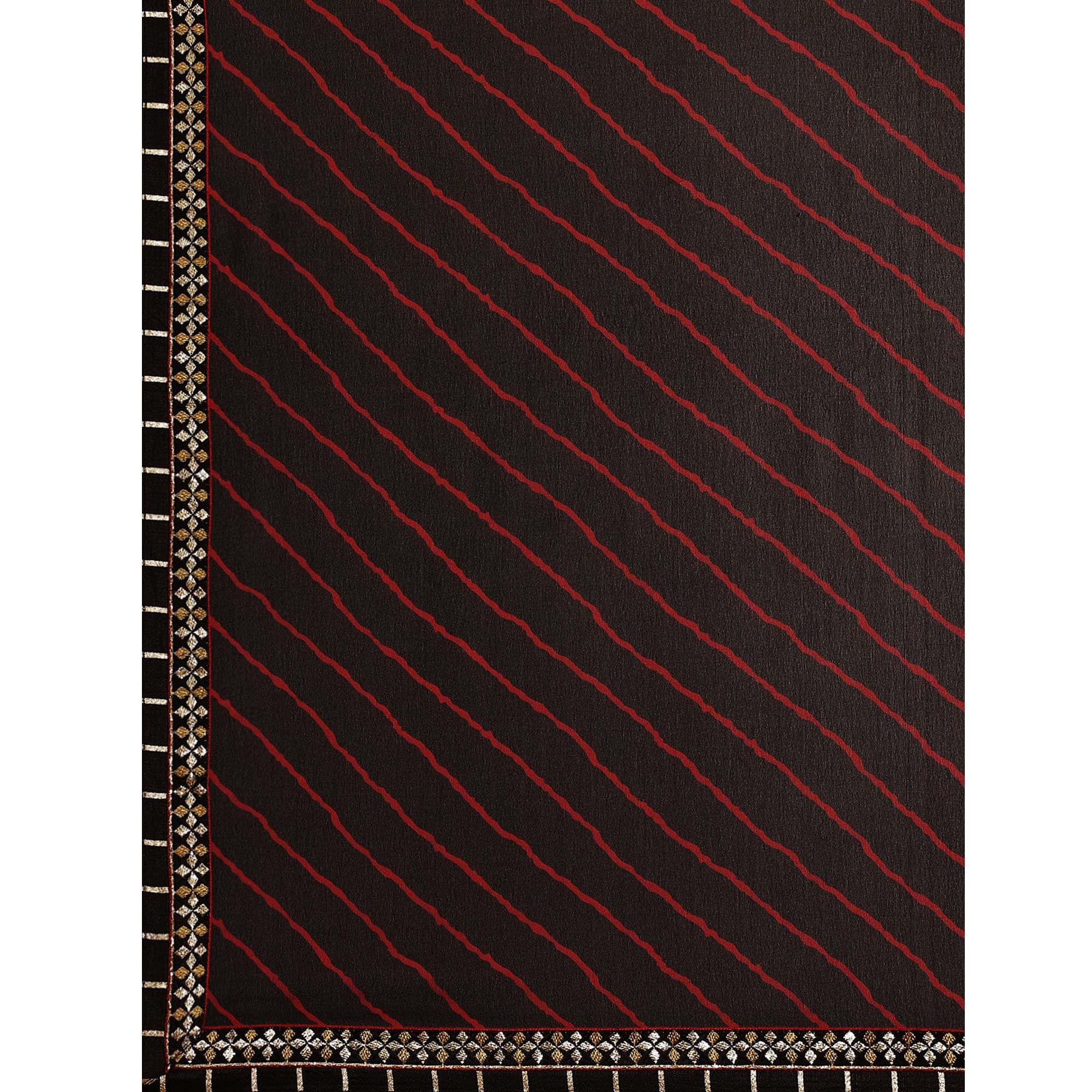 Desirable Black Coloured Partywear Printed Georgette Saree - Peachmode