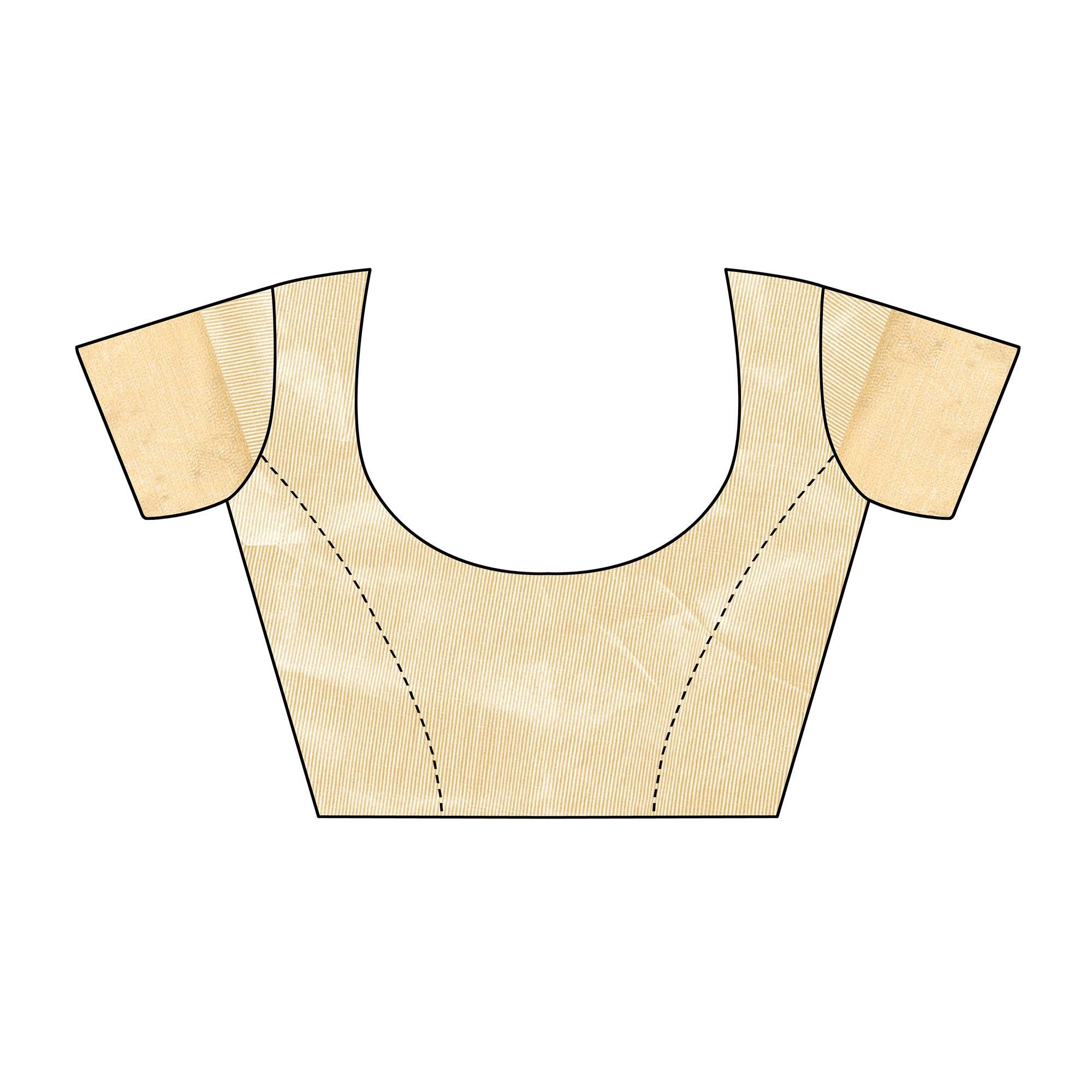 Desirable Cream Colored Festive Wear Woven Cotton Silk Saree - Peachmode