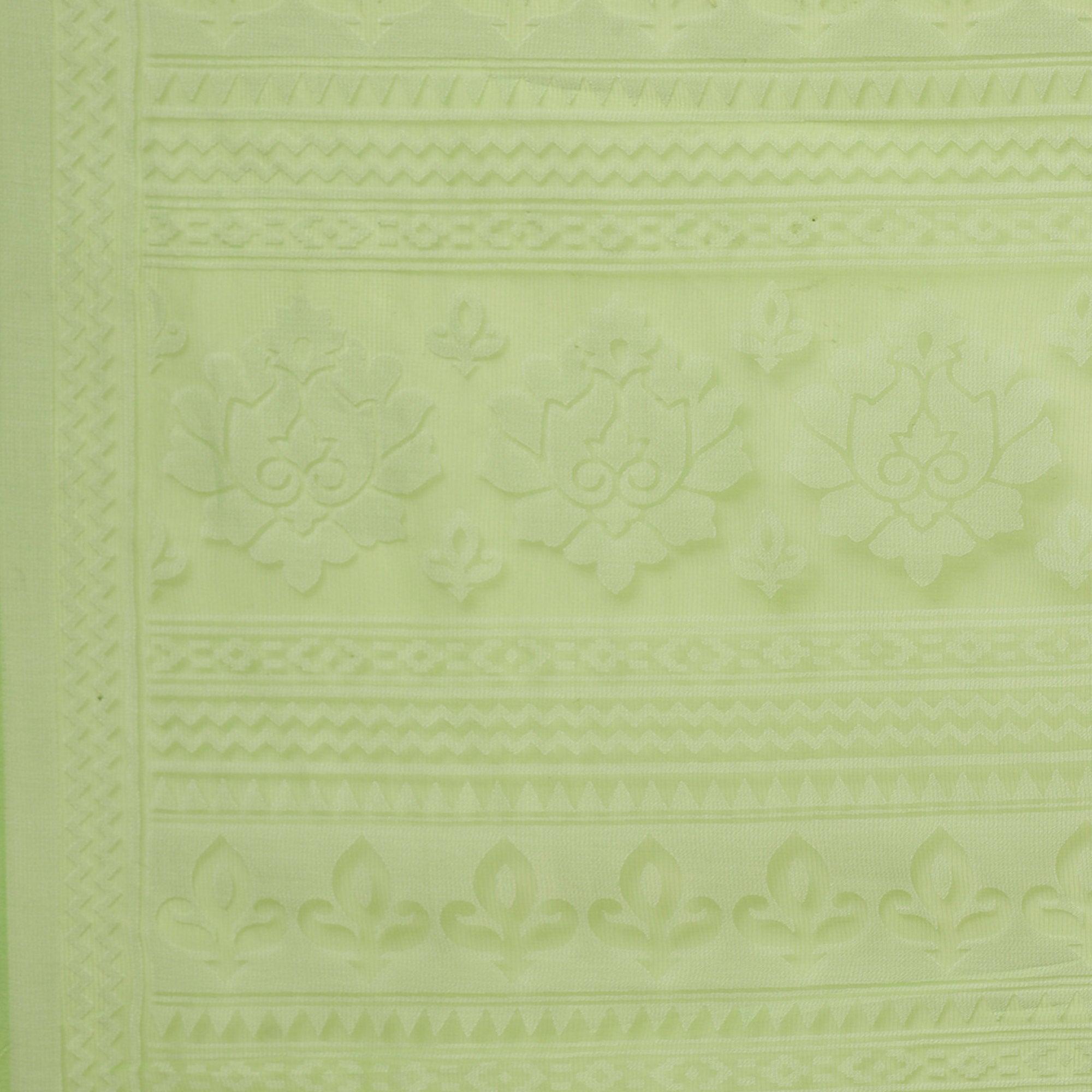 Desirable Green Colored Party Wear Geometric Brasso Saree - Peachmode