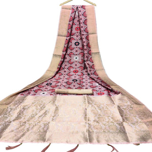 Desirable Peach Colored Festive Wear Digital Printed Silk Saree - Peachmode