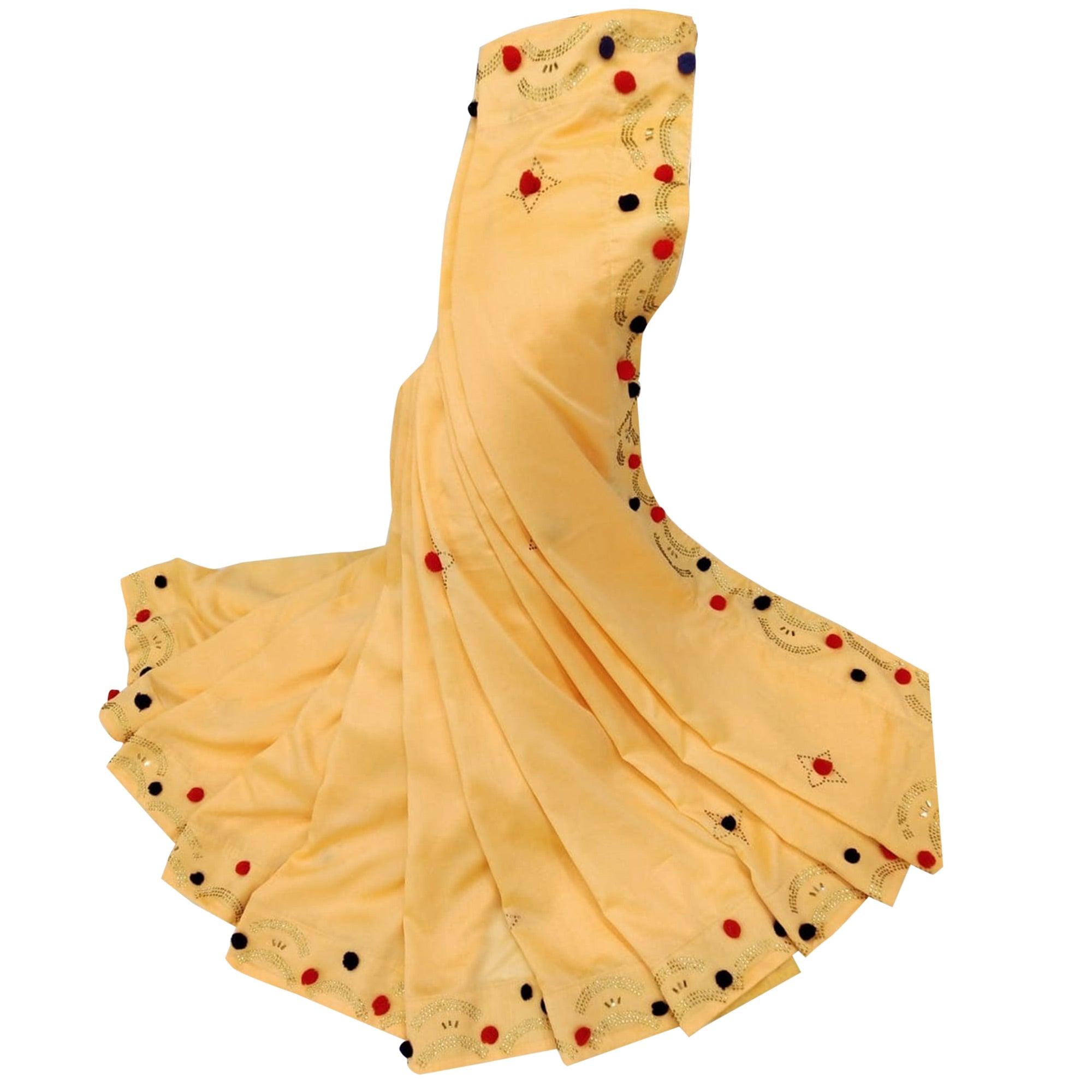 Energetic Pastel Orange Colored Casual Wear Art Silk Saree - Peachmode