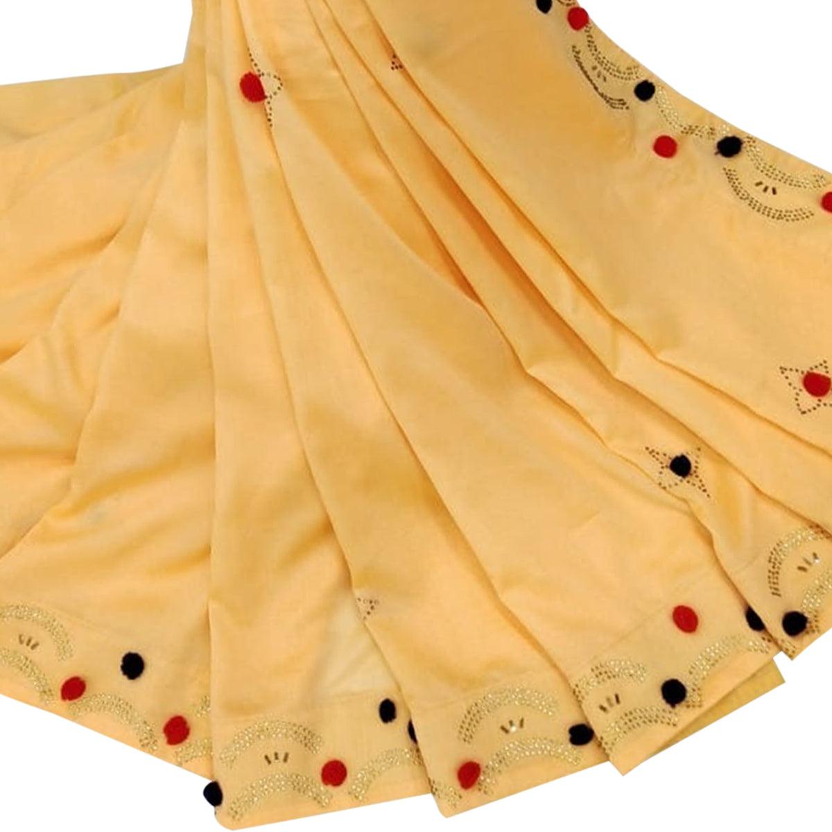 Energetic Pastel Orange Colored Casual Wear Art Silk Saree - Peachmode