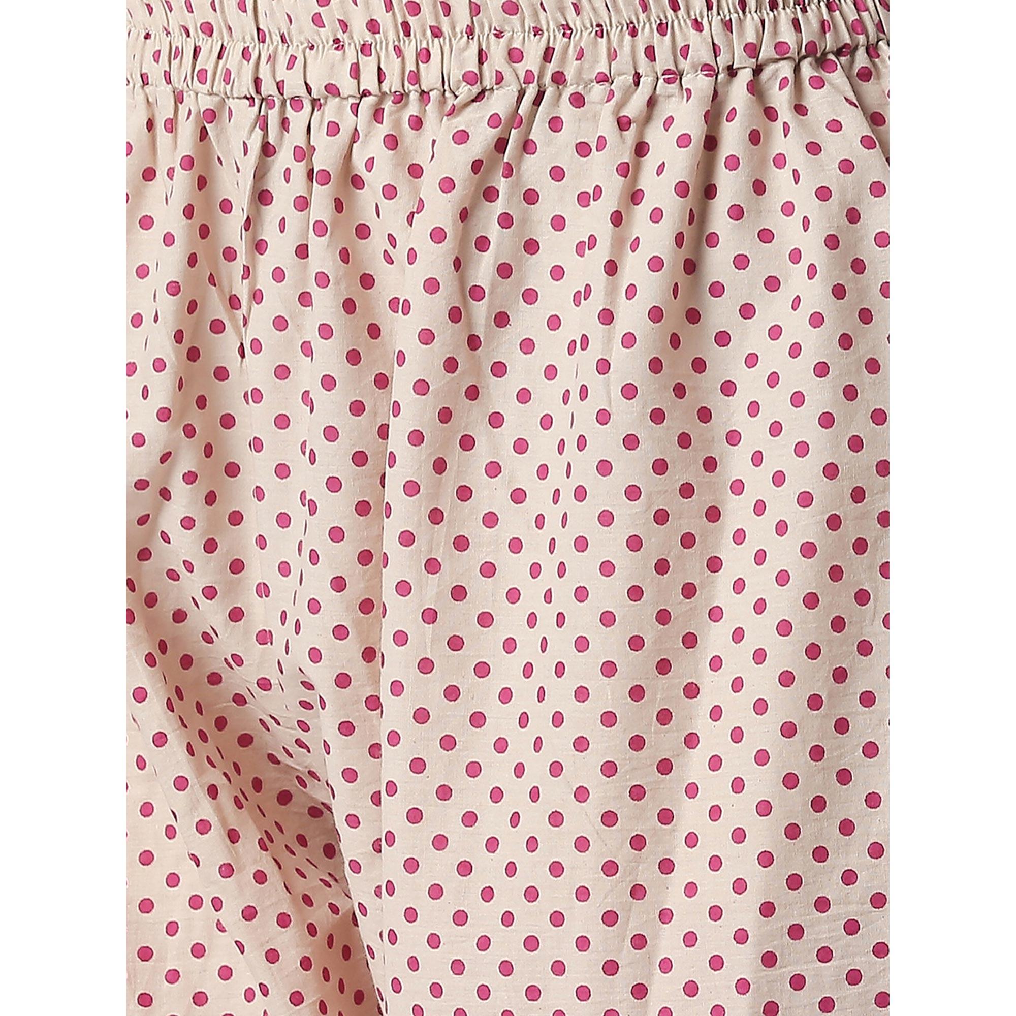 Energetic Pink Colored Partywear Embroidered Silk Kurti - Bottom Set - Peachmode