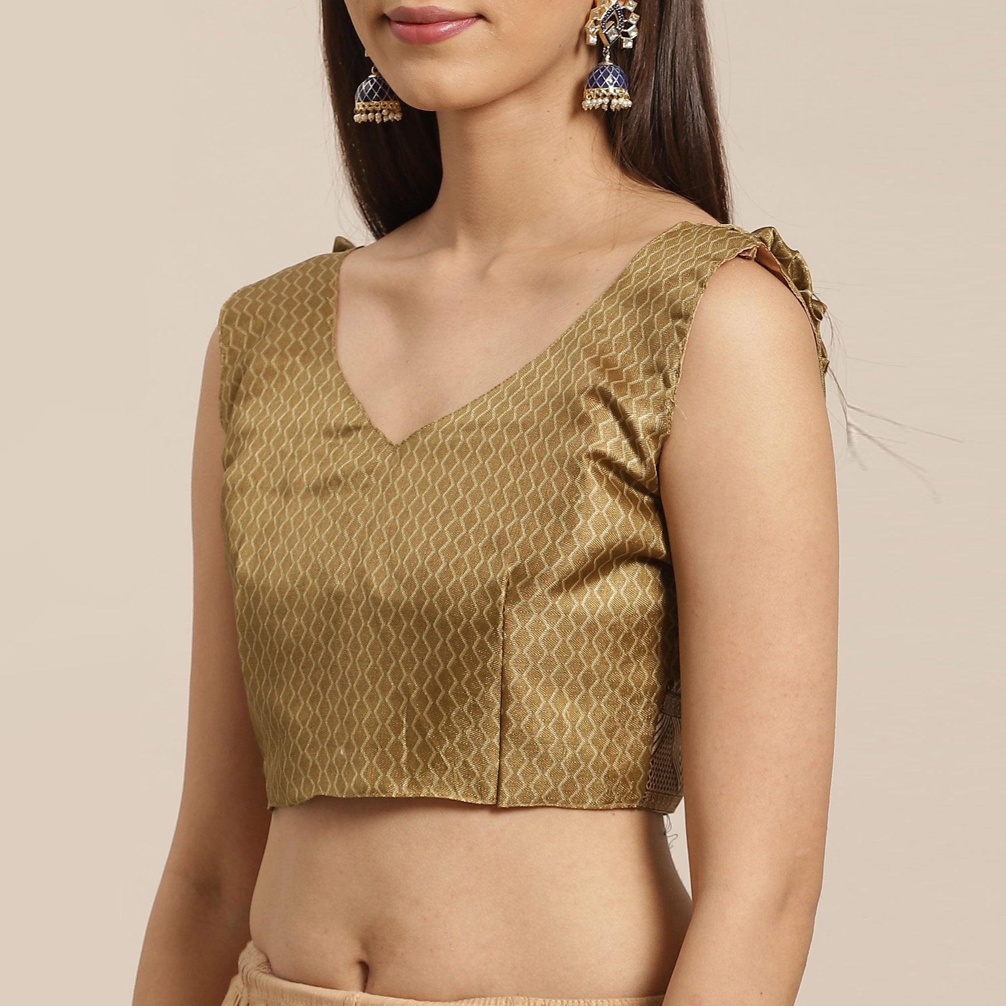 Engrossing Beige - Blue Colored Casual Wear Printed Silk blend Saree - Peachmode