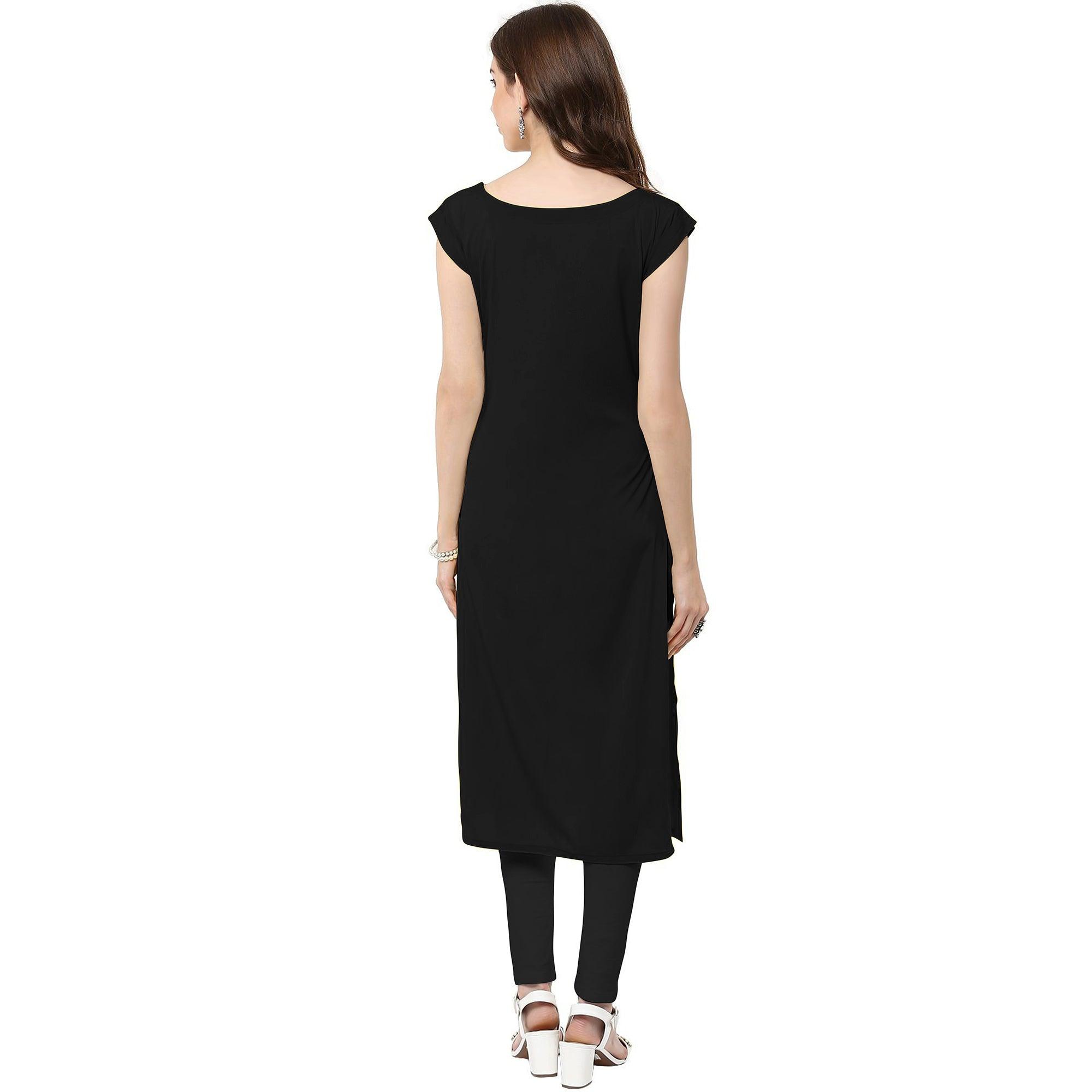 Engrossing Peach Colored Casual Printed Crepe Kurti - Peachmode