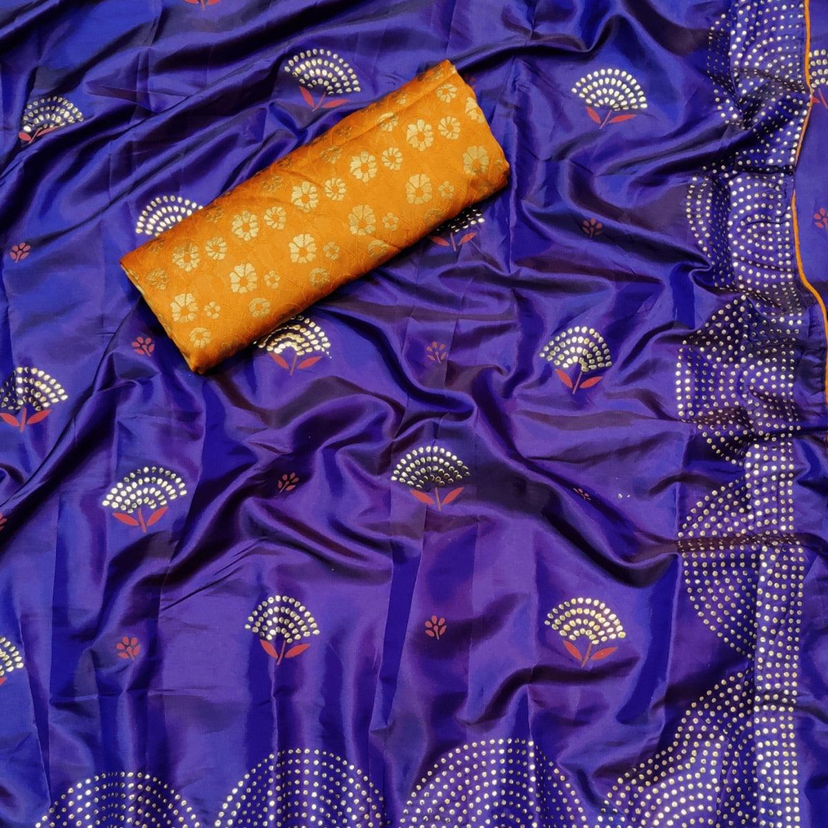 Exceptional Royal Blue Colored Festive Wear Woven Two Tone Sana Silk Saree - Peachmode