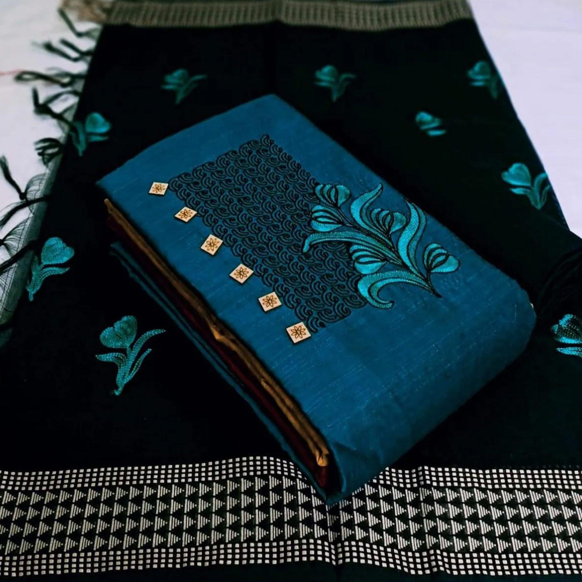 Exclusive Embroidered Cotton Dress Material - Pack of 2 - Peachmode