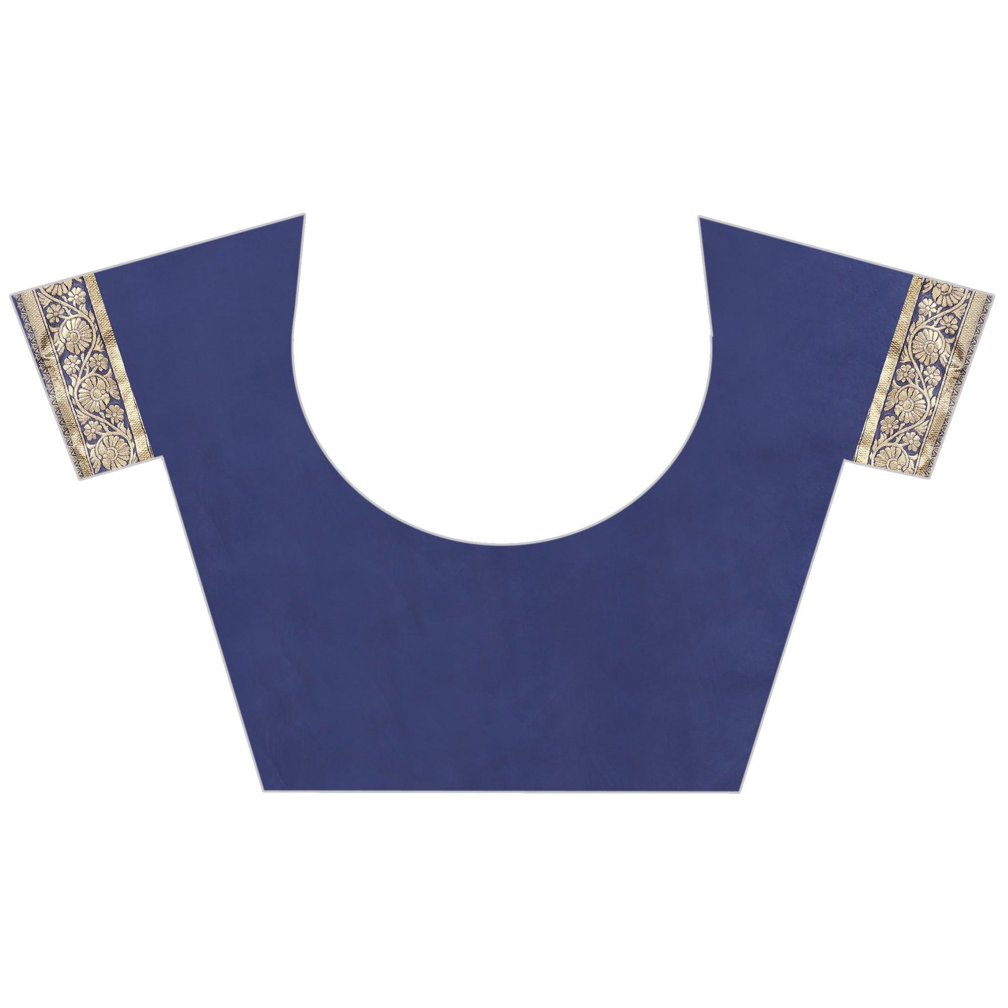 Exclusive Navy Blue Colored Festive Wear Woven Art Silk With Jacquard Border Saree - Peachmode