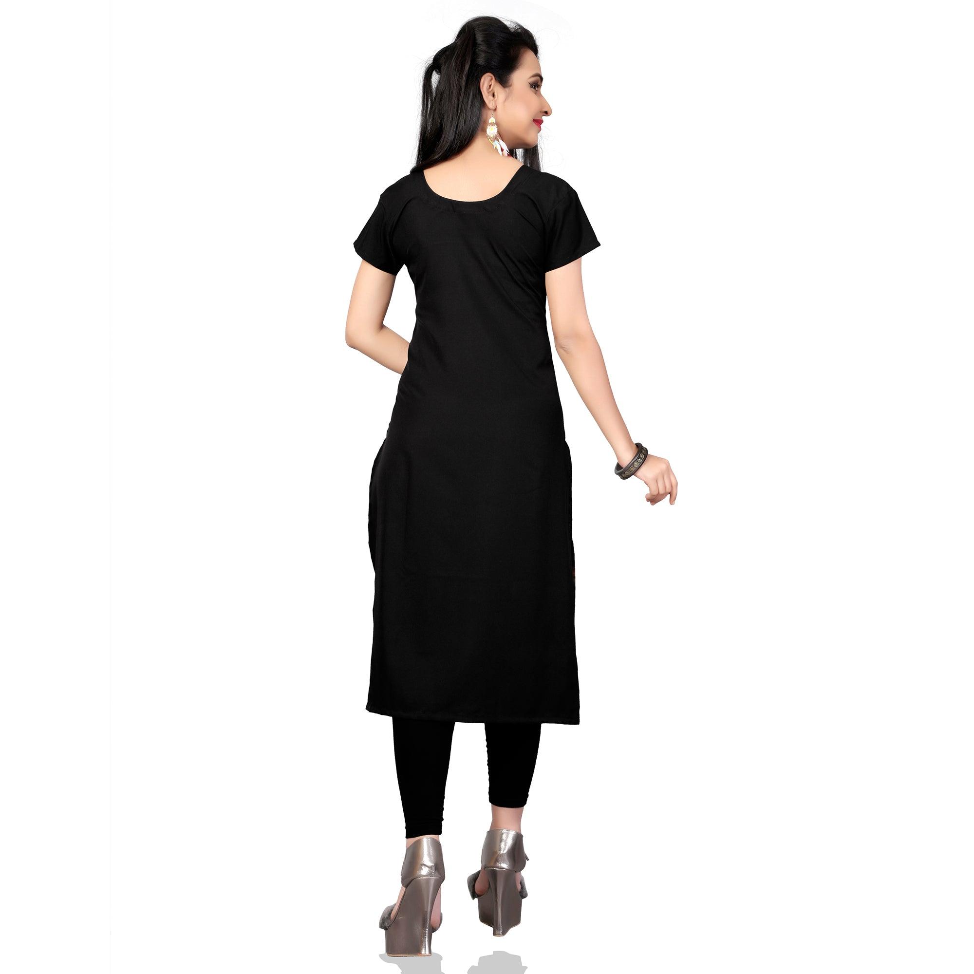 Eye-Catching Multi Colored Casual Printed Crepe Kurti - Peachmode