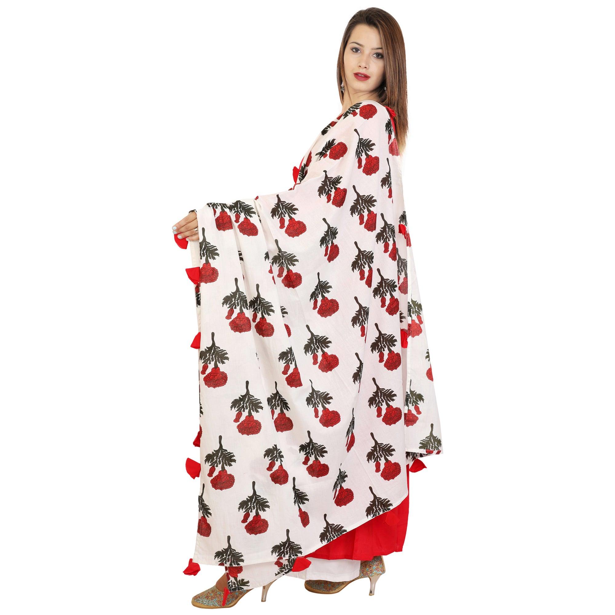 Eye-catching Red Colored Casual Wear Viscose Kurti With Dupatta - Peachmode