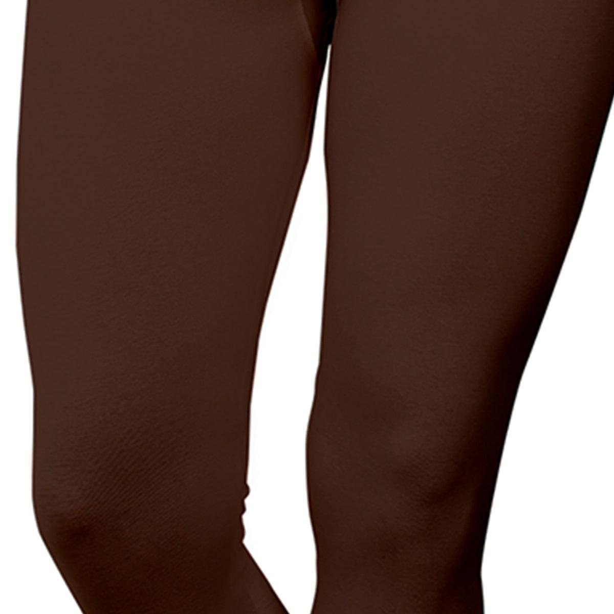 Fantastic Coffee Brown Colored Casual Wear Ankle Length Leggings - Peachmode