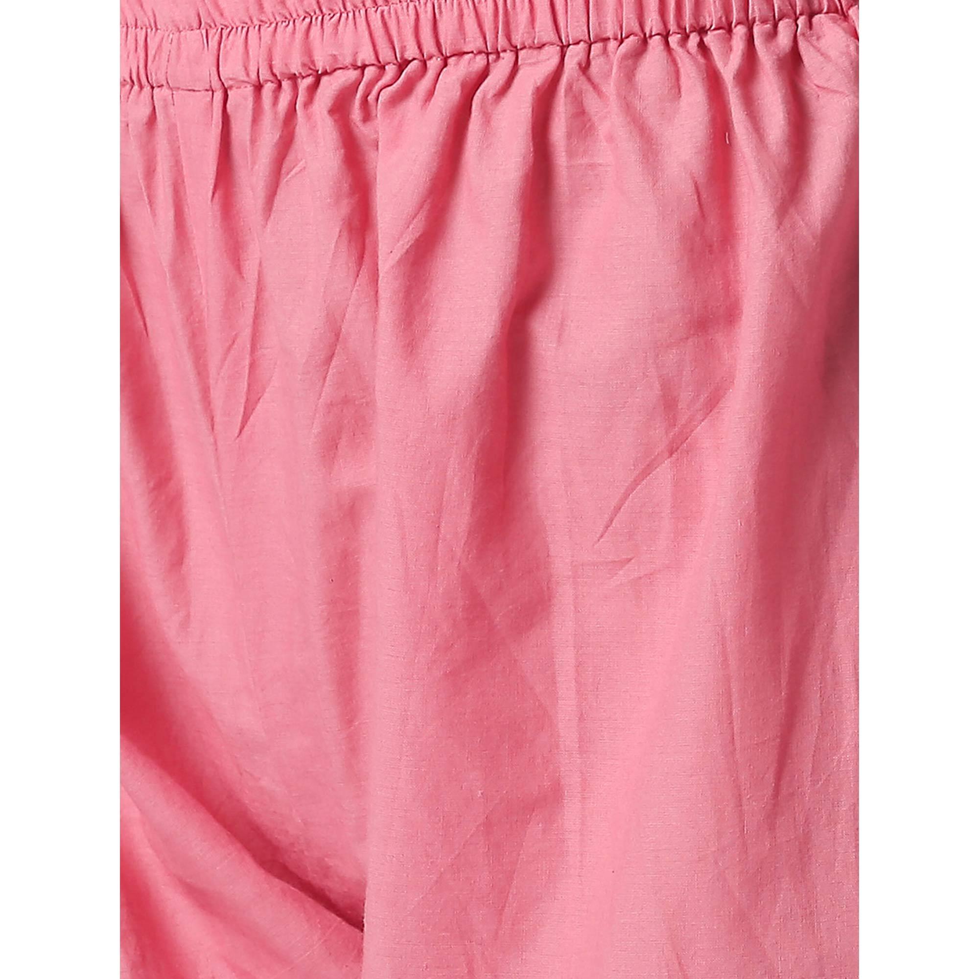 Fantastic Pink Colored Casual Embroidery Silk Suit - Peachmode