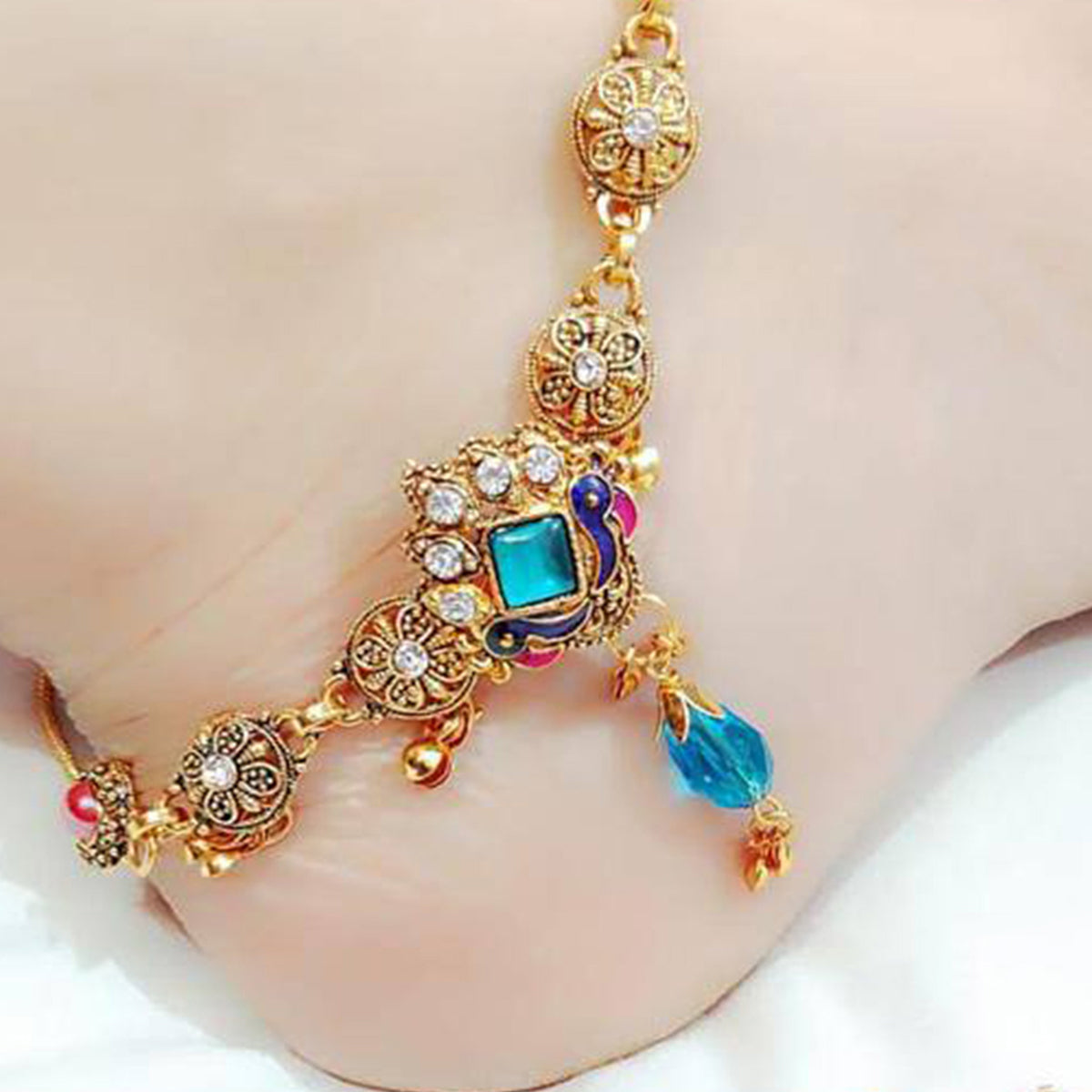 Oxodized Multi Strand Anklets for women