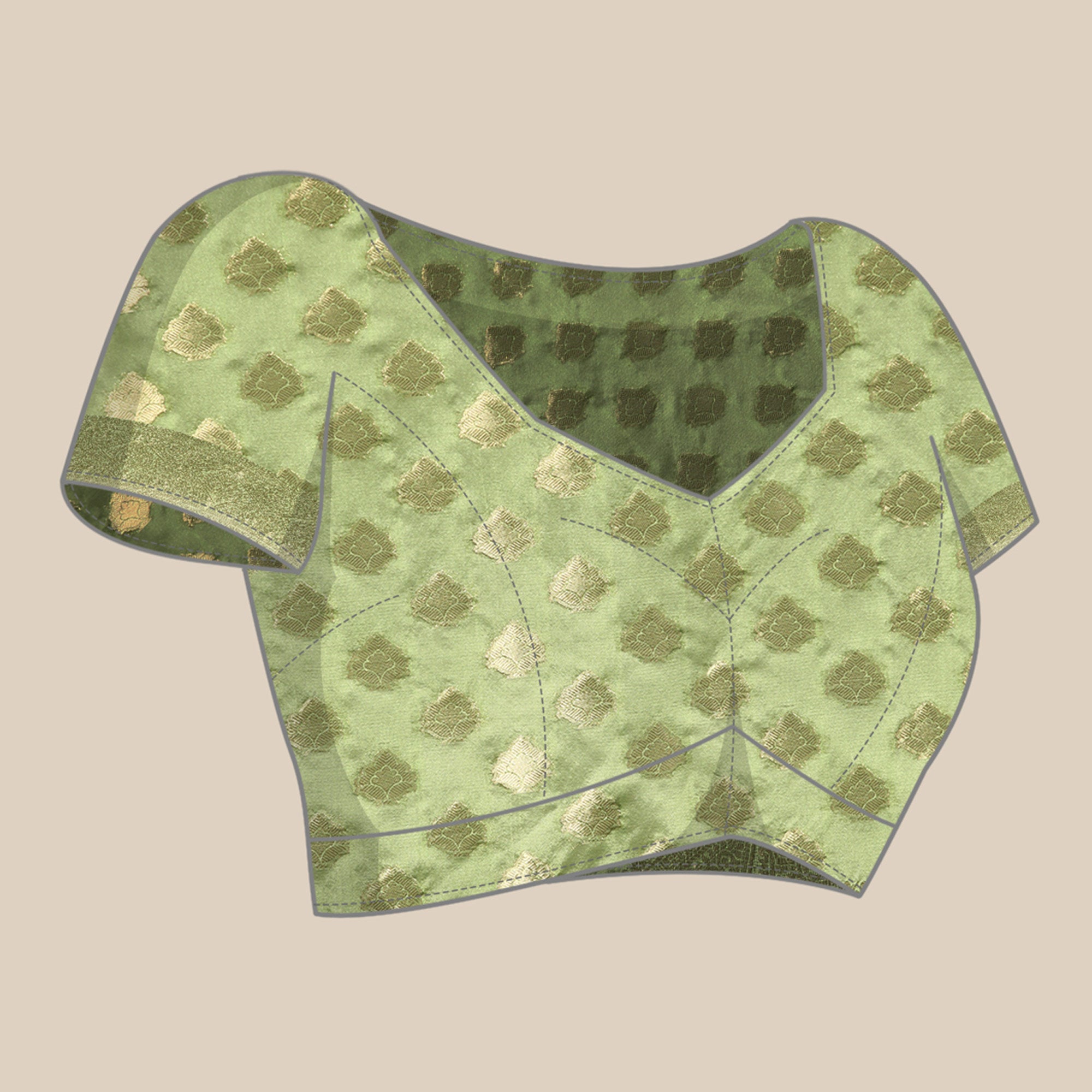 Green Woven Organza Silk Saree With Tassels