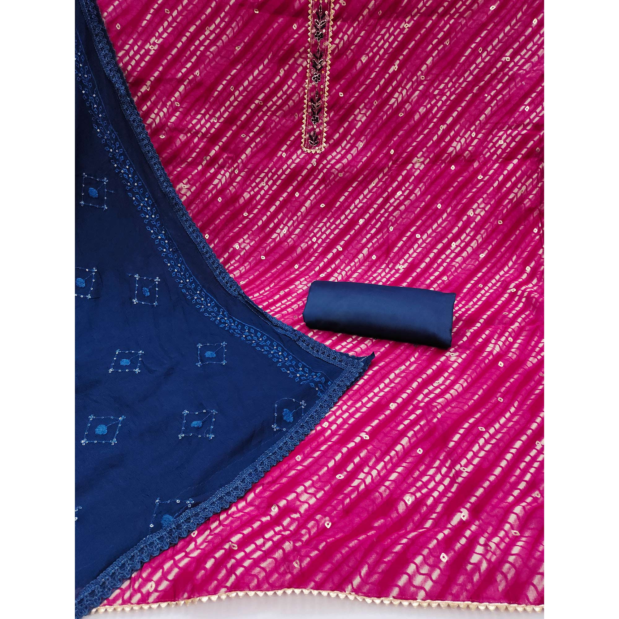 Rani Pink Printed Modal Dress Material