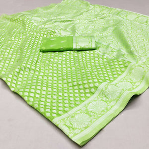 Green Woven Cotton Silk Saree