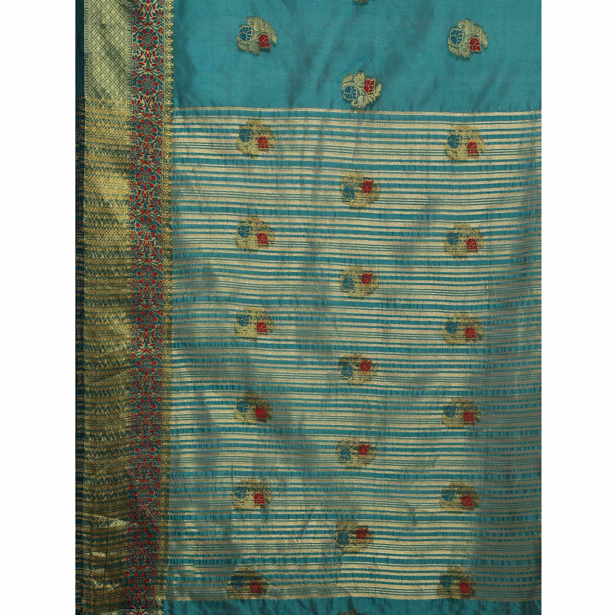 Rama Woven Organza Saree