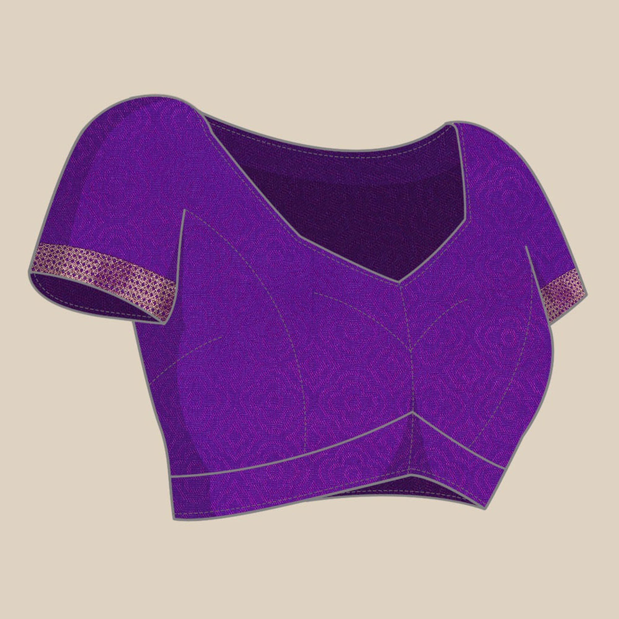 Violet Woven Kanjivaram Silk Saree