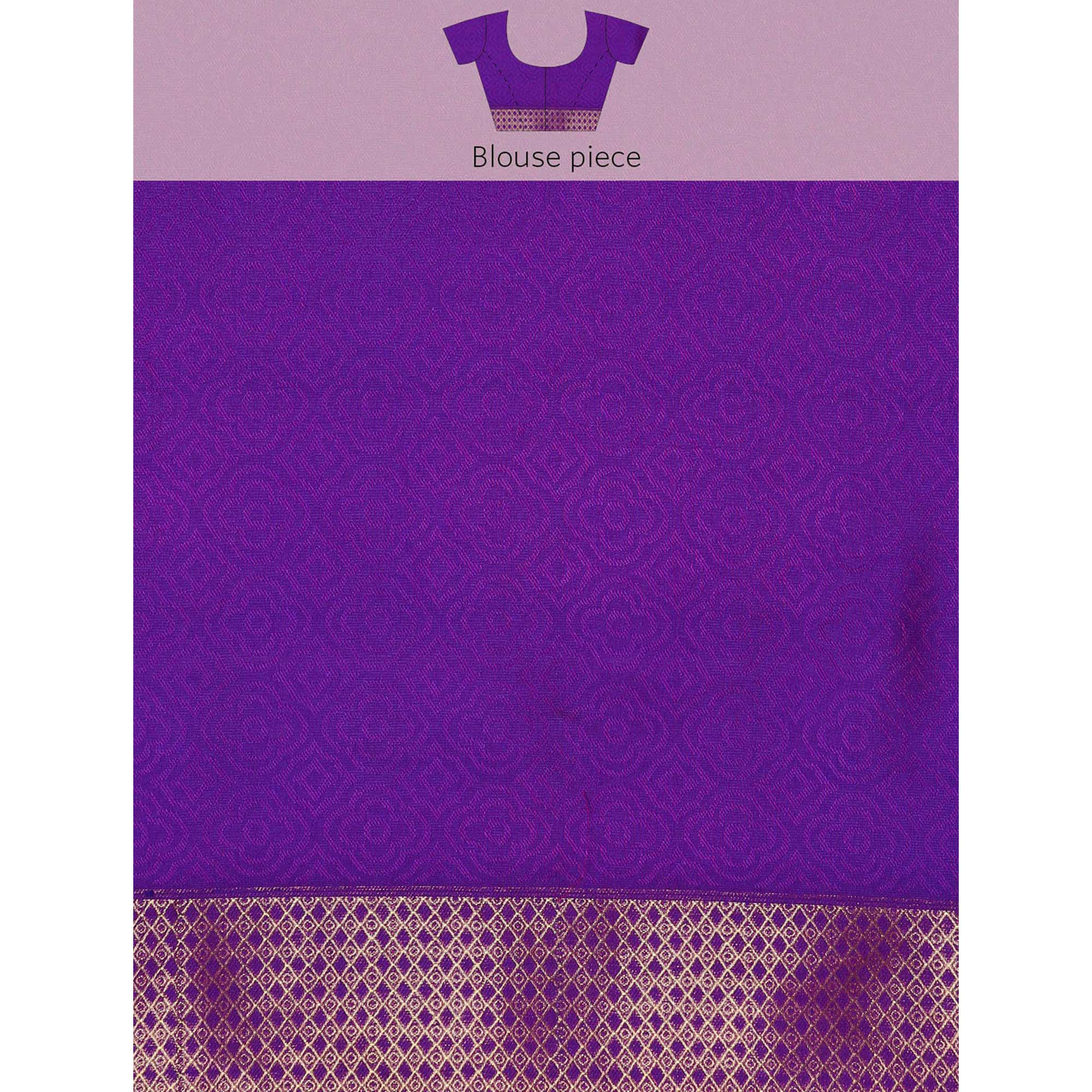 Violet Woven Kanjivaram Silk Saree