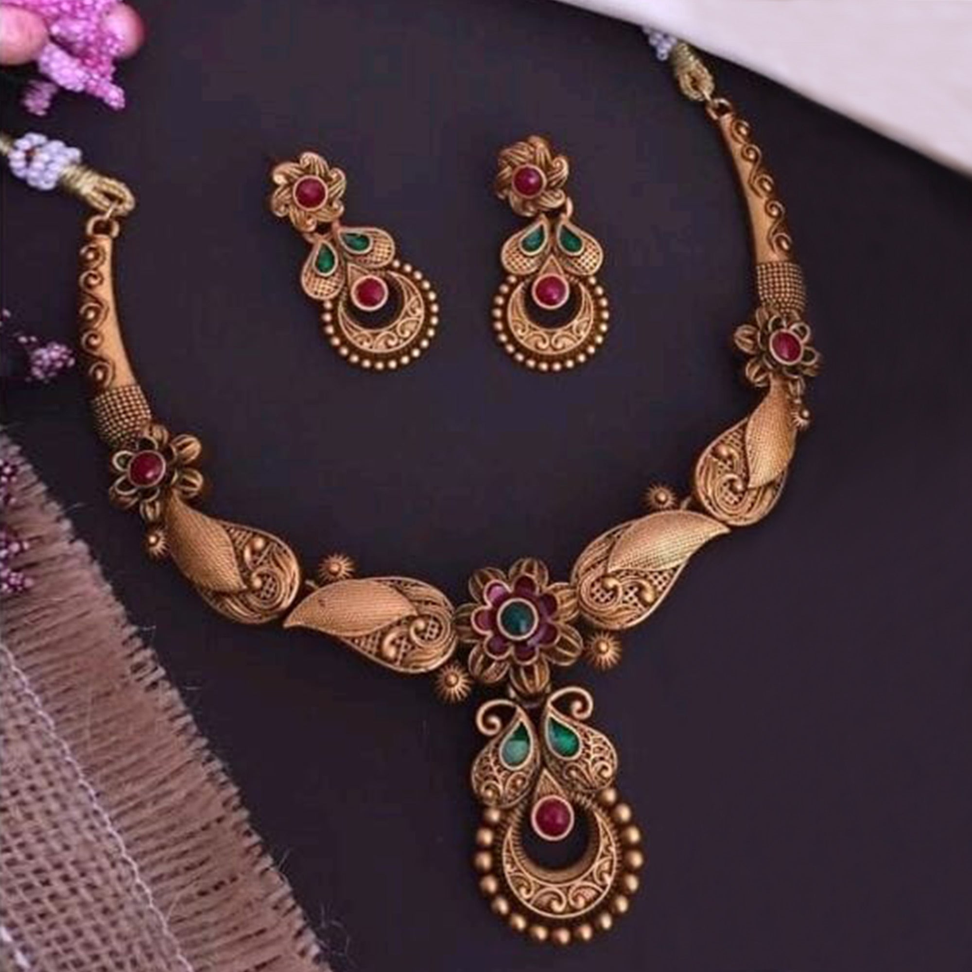 Gold Plated Alloy Necklace Set