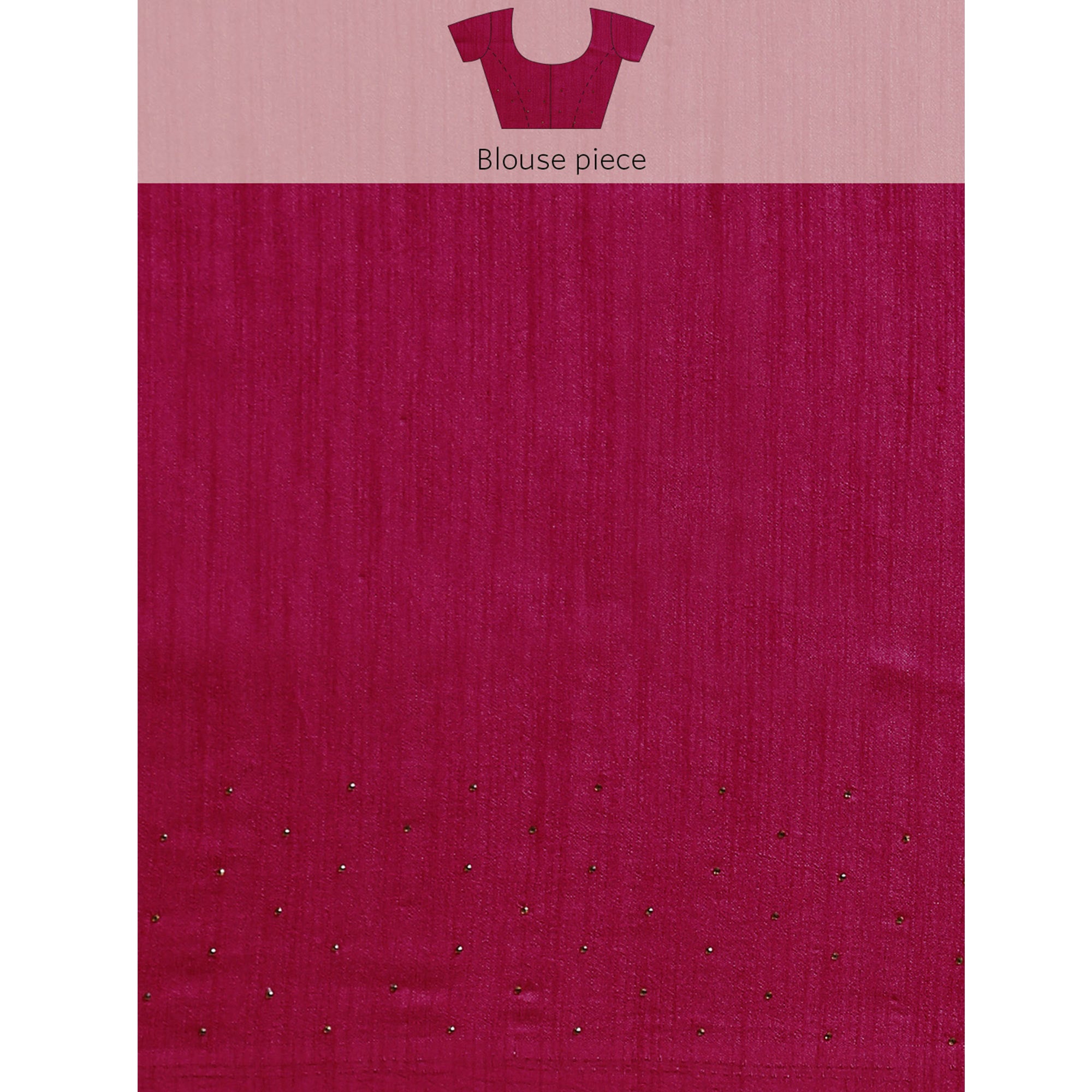 Magenta Purple Embroidered With Swarovski Work Viscose Saree