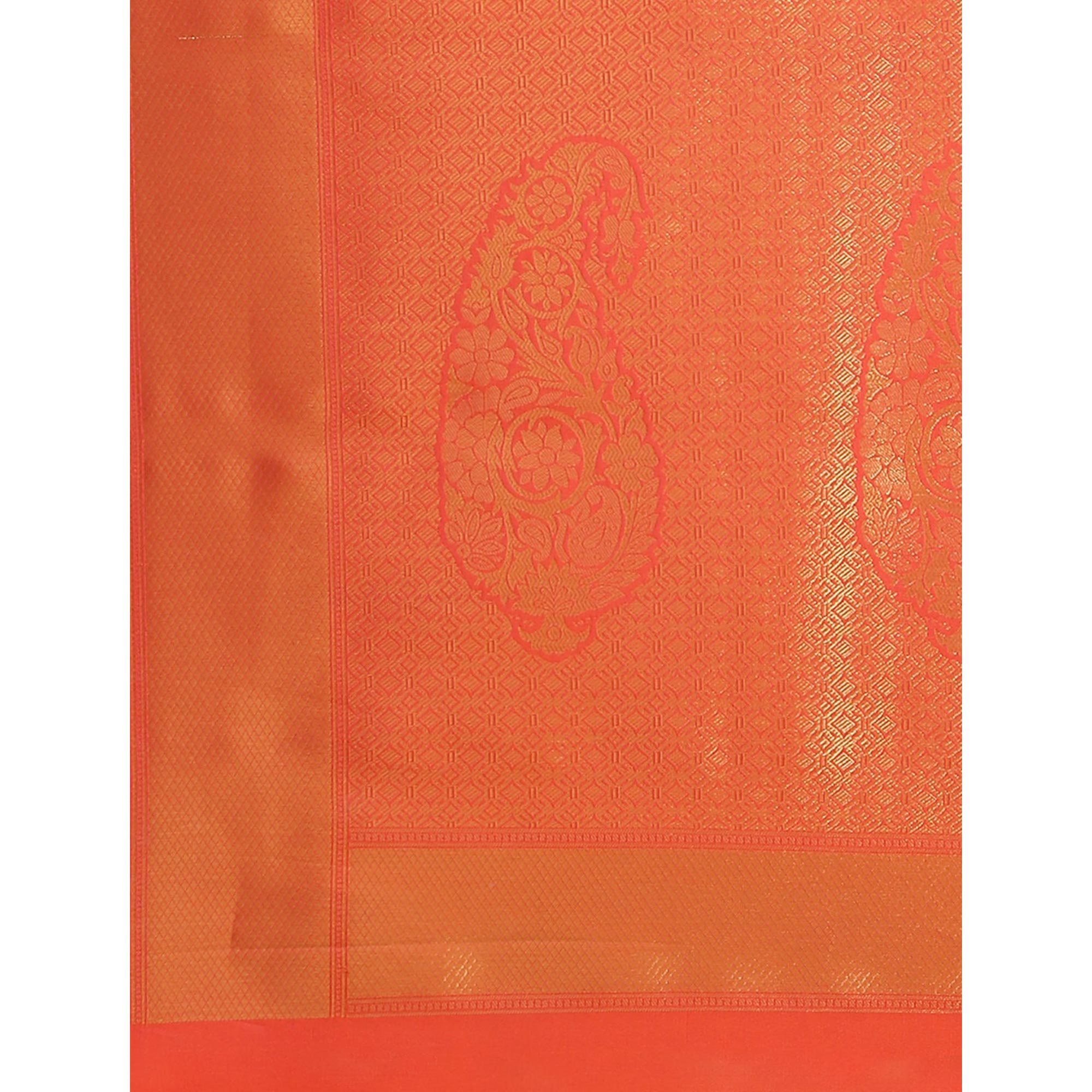 Orange Woven Kanjivaram Silk Saree