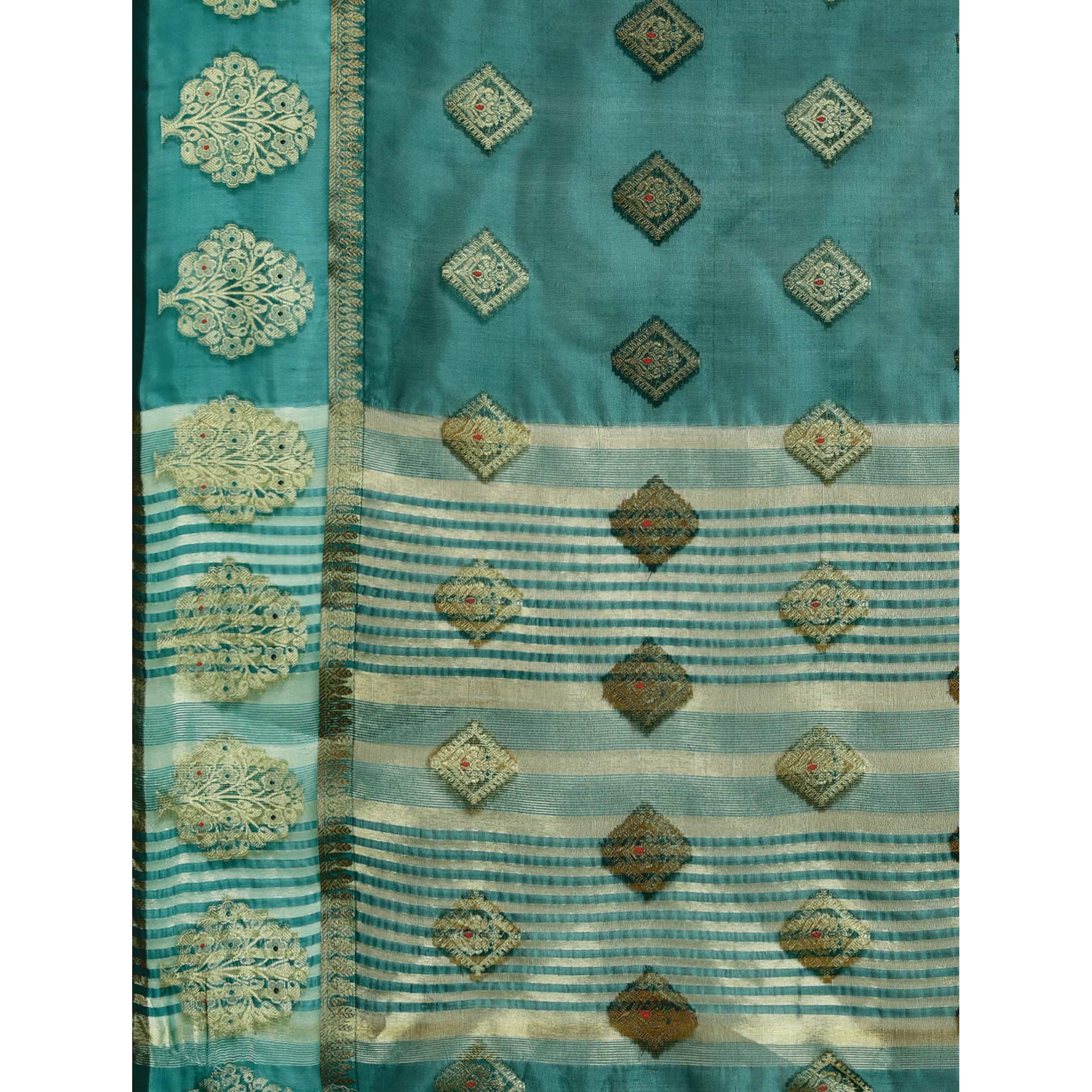 Rama Woven Organza Saree