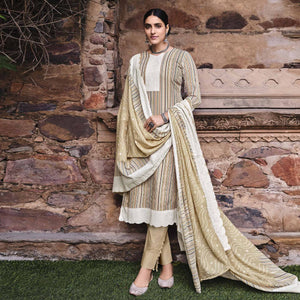 Chikoo Printed Pure Cotton Salwar Suit