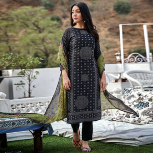 Black Bandhani Printed Pure Cotton Salwar Suit
