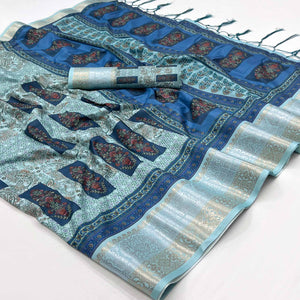 Multicolor Floral Digital Printed Pure Cotton Saree