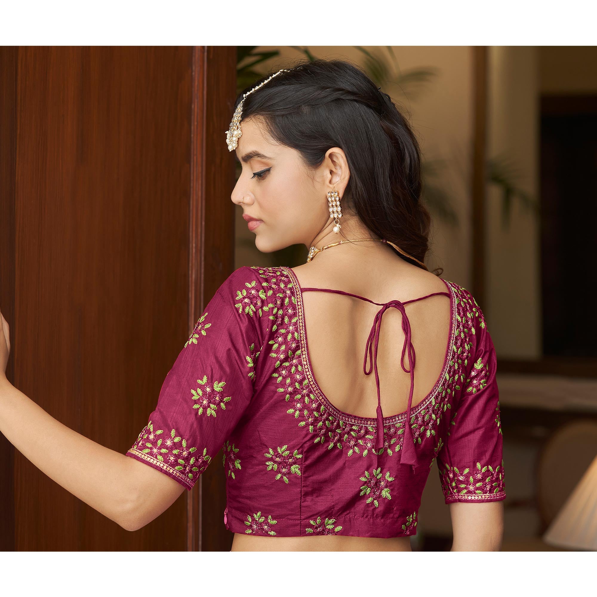 Baby Pink Sequins Embroidered Netted Lehenga Choli