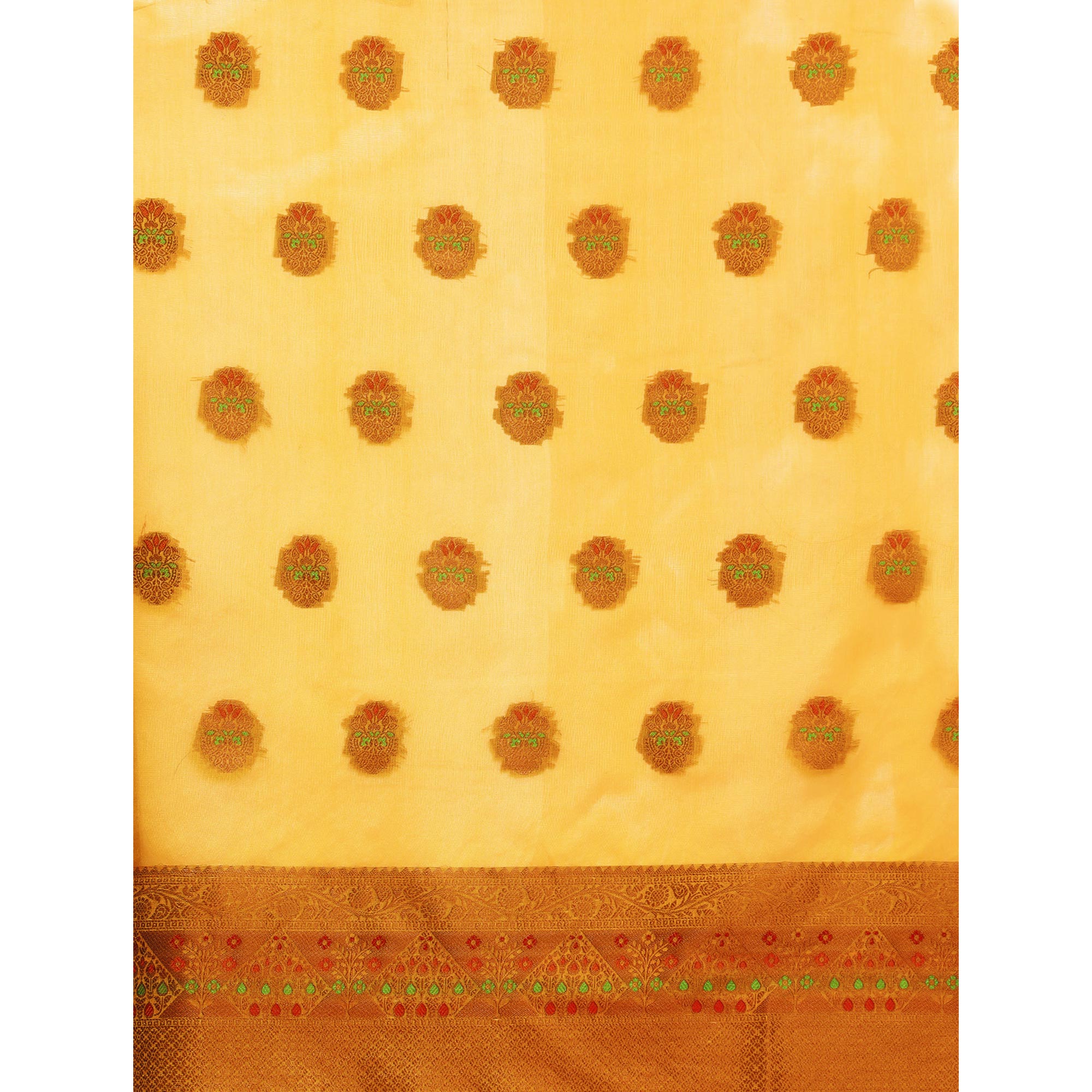 Golden Woven Organza Saree