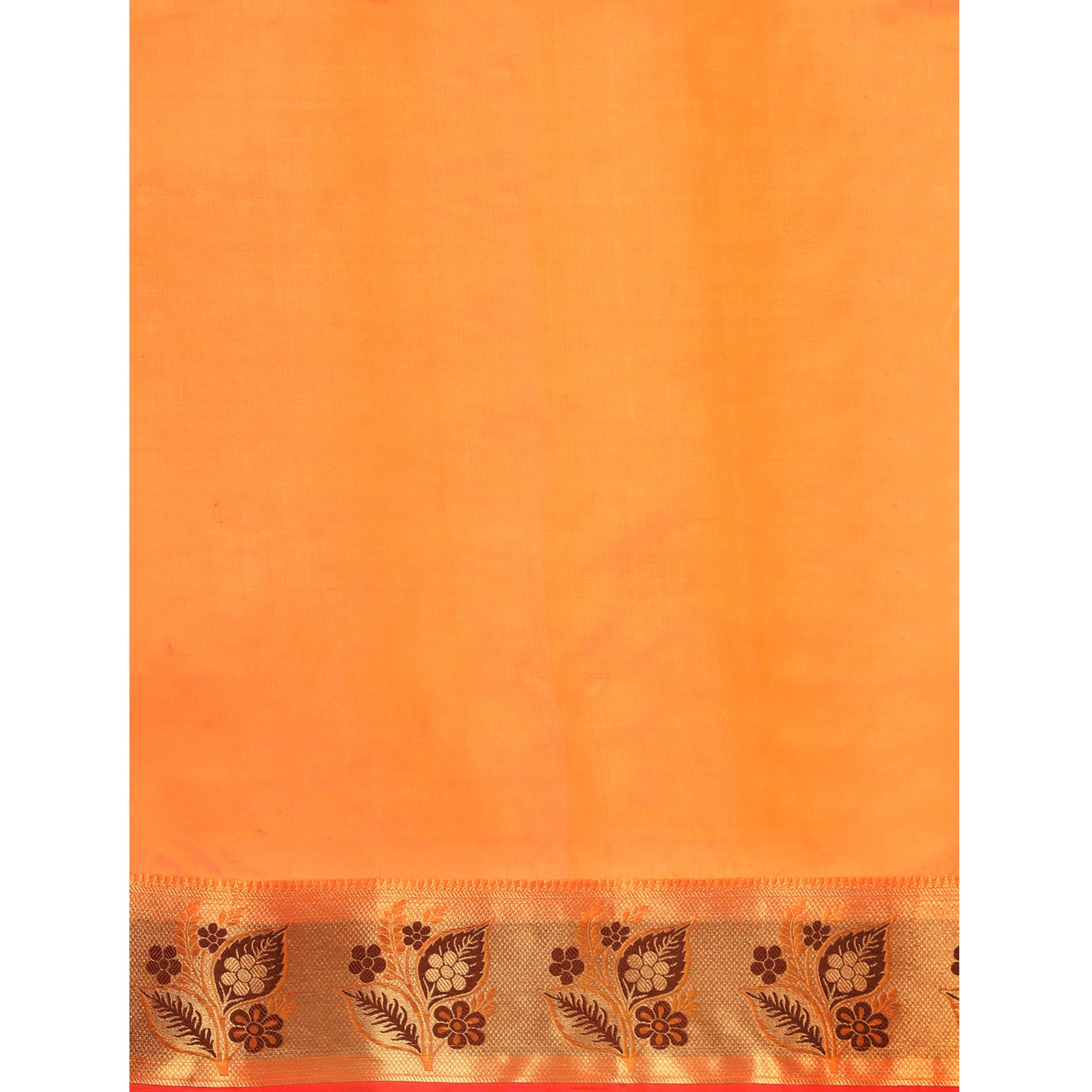 Orange Woven Cotton Silk Saree