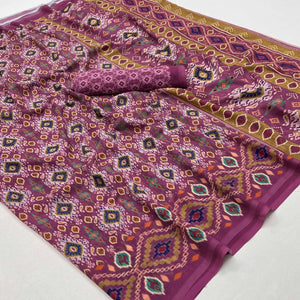 Purple Digital Printed Georgette Saree