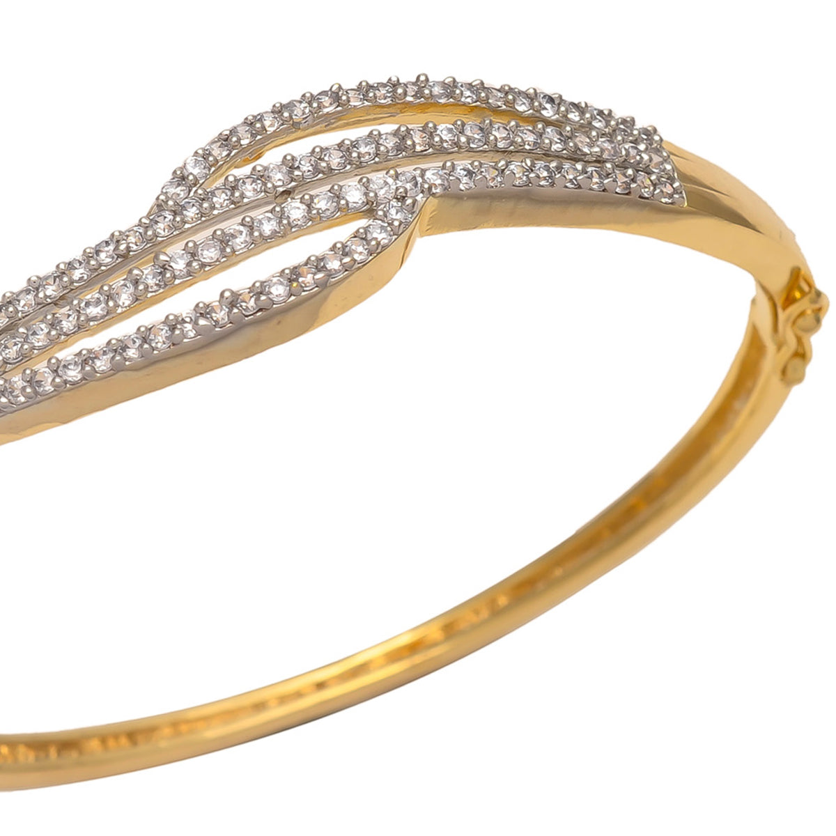 Gold Polish American Diamond Sleek Bracelet