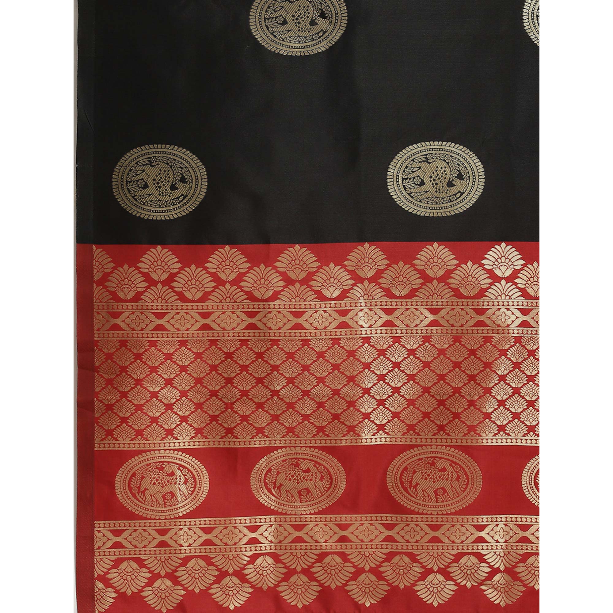 Black Woven Banarasi Silk Saree