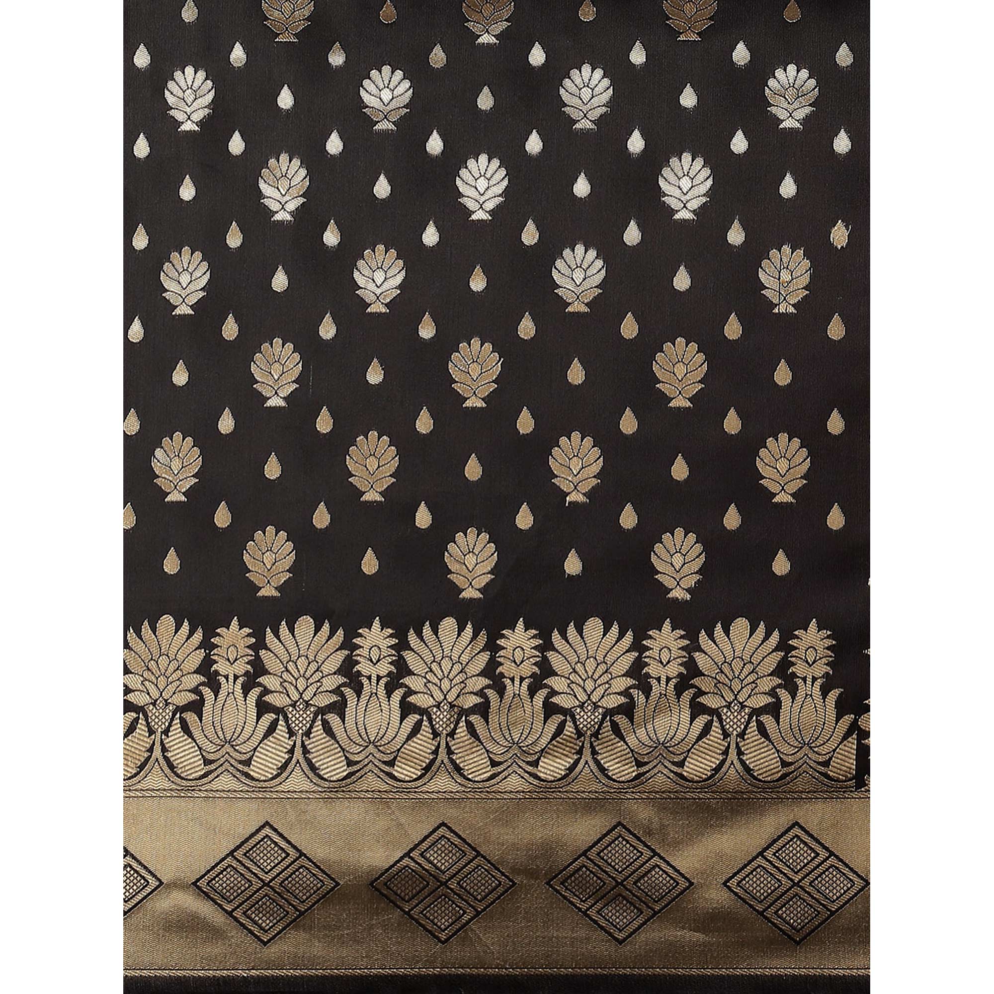 Black Woven Banarasi Silk Saree