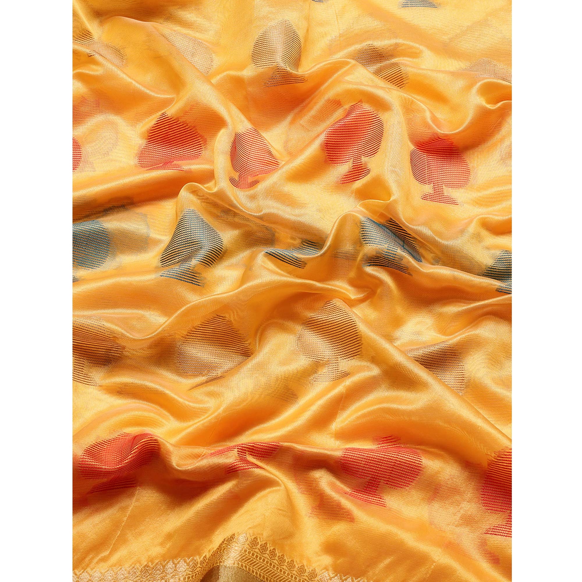 Golden Woven Organza Saree